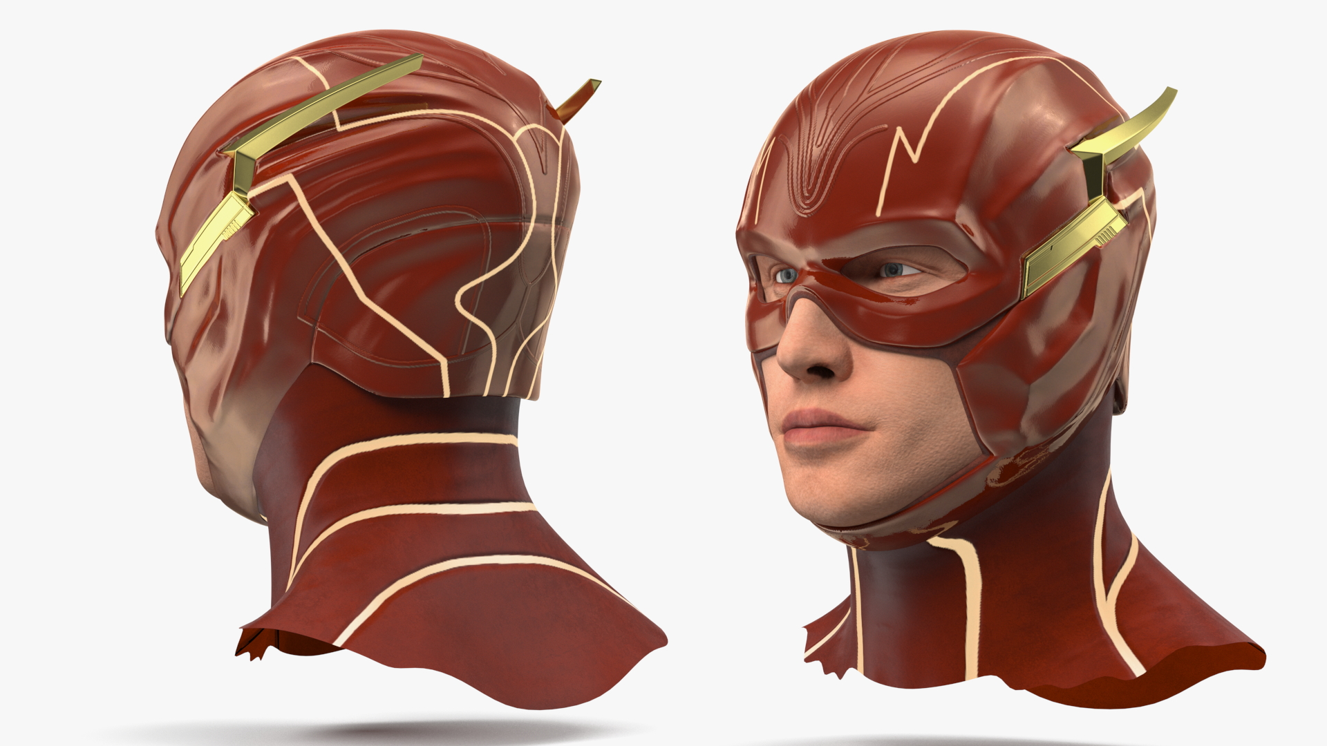 3D model DC Flash Head Rigged