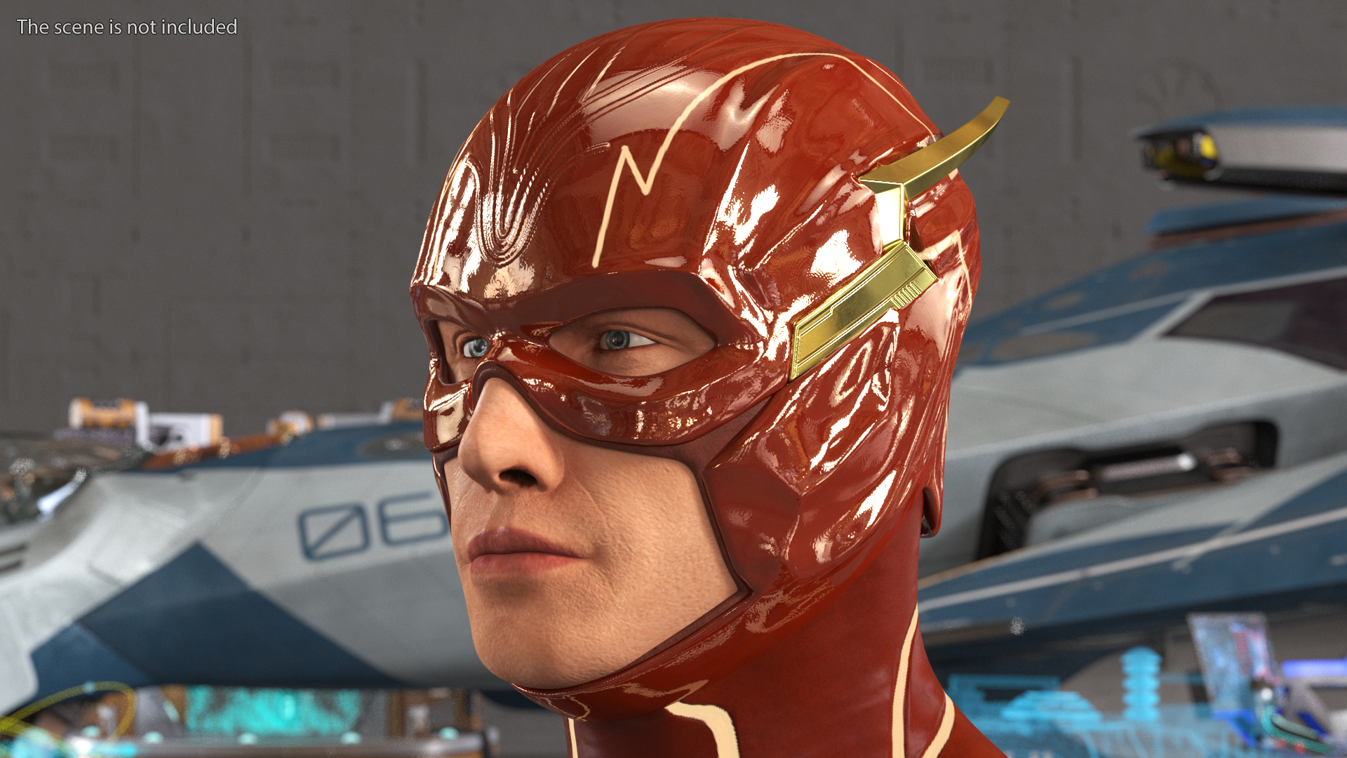 3D model DC Flash Head Rigged