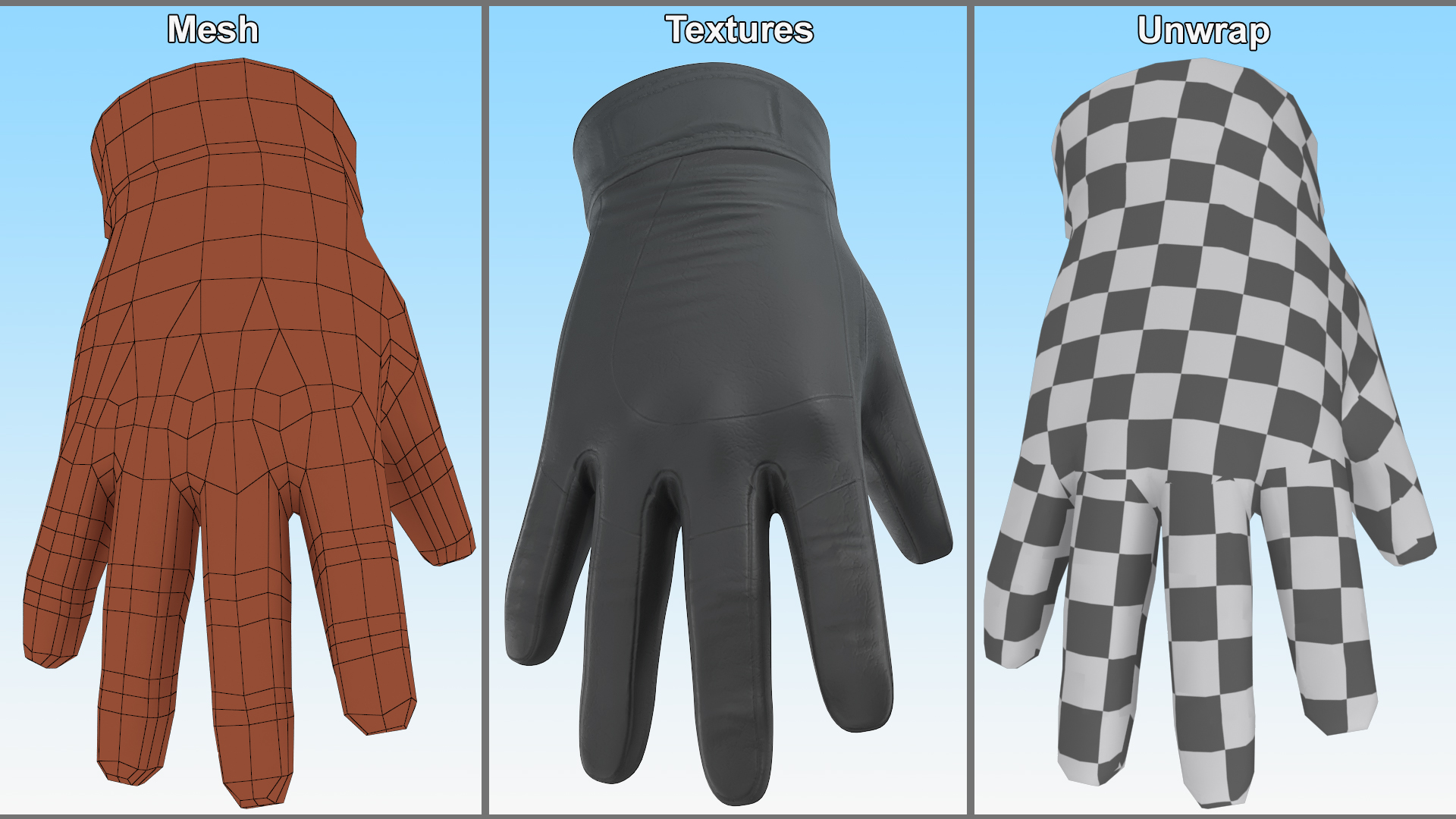 Black Gloves 3D