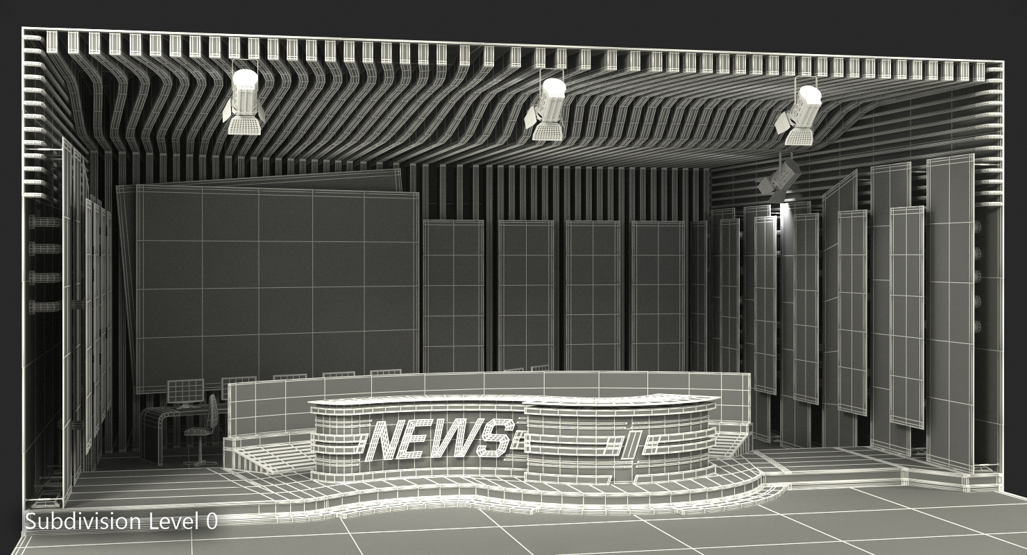 Big TV Studio Empty 3D model