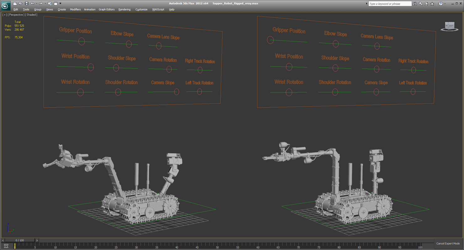 Sapper Robot Rigged 3D model