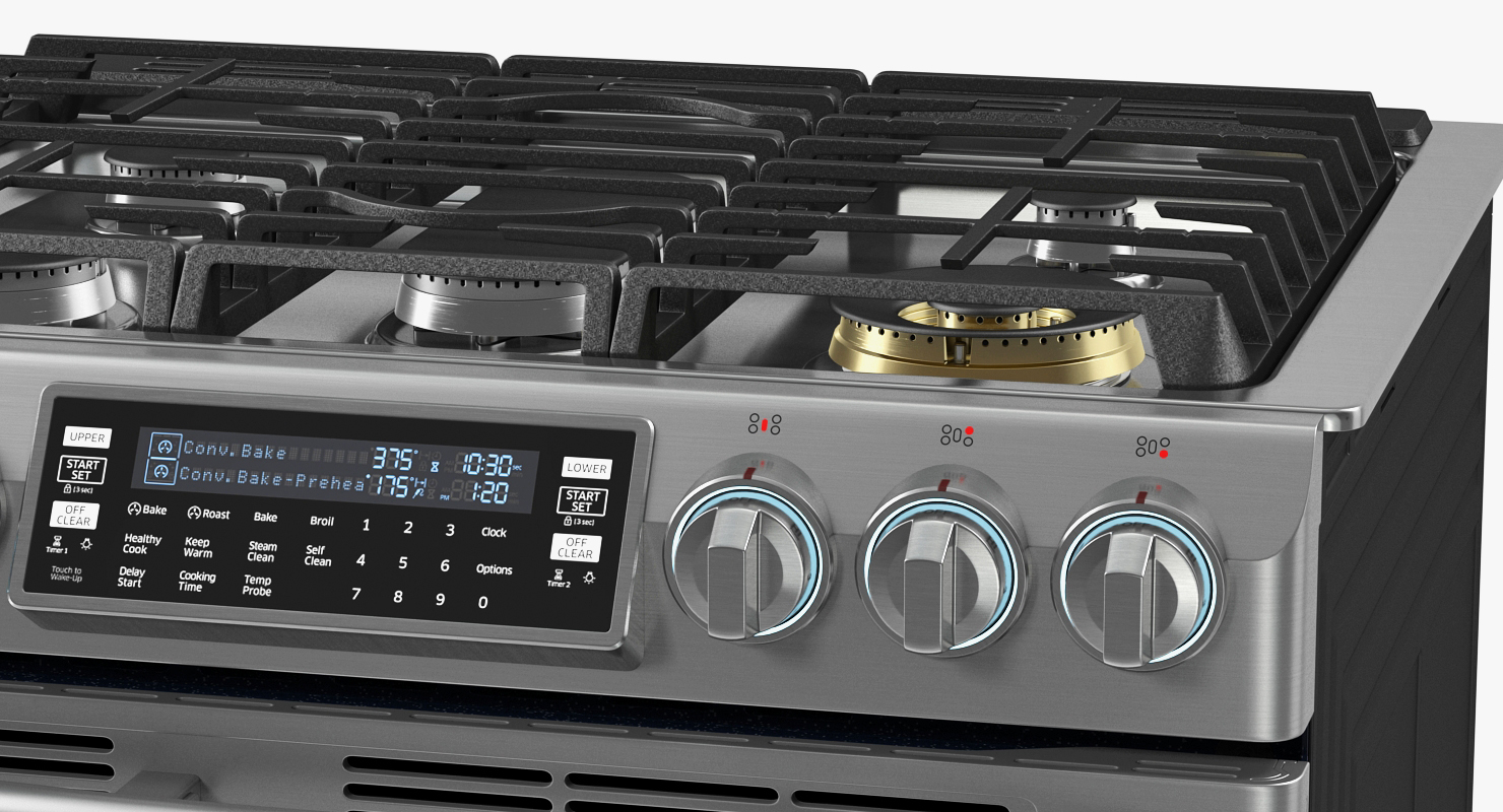 Dual Fuel Range with 5 Gas Burners Samsung 3D