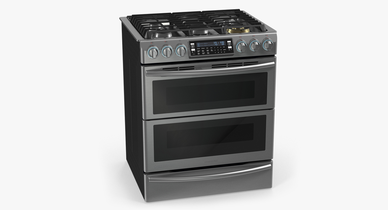 Dual Fuel Range with 5 Gas Burners Samsung 3D