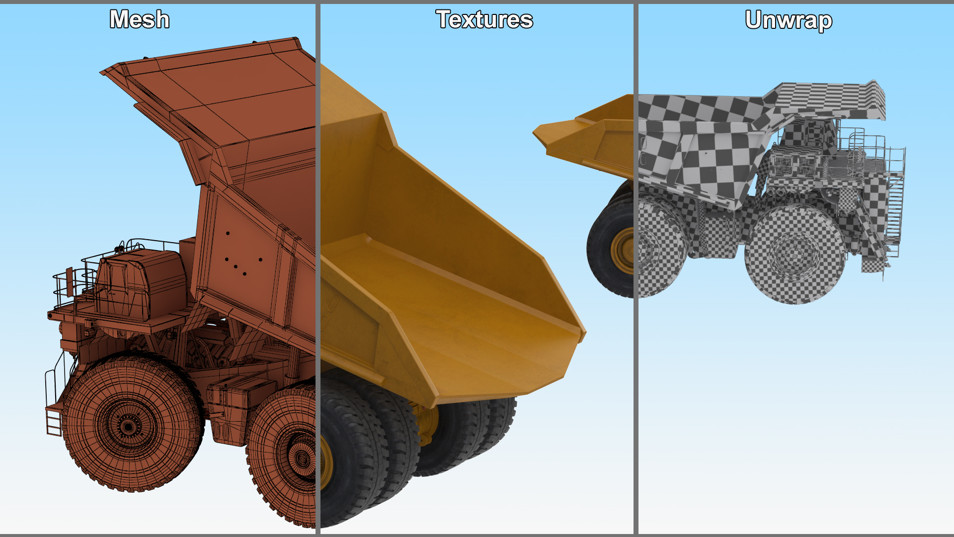 Mining Dump Truck Rigged 3D model