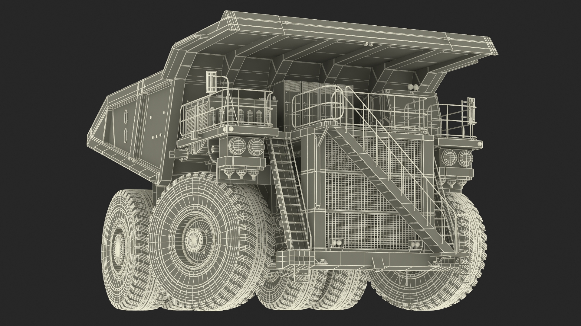 3D Mining Dump Truck Rigged for Cinema 4D model