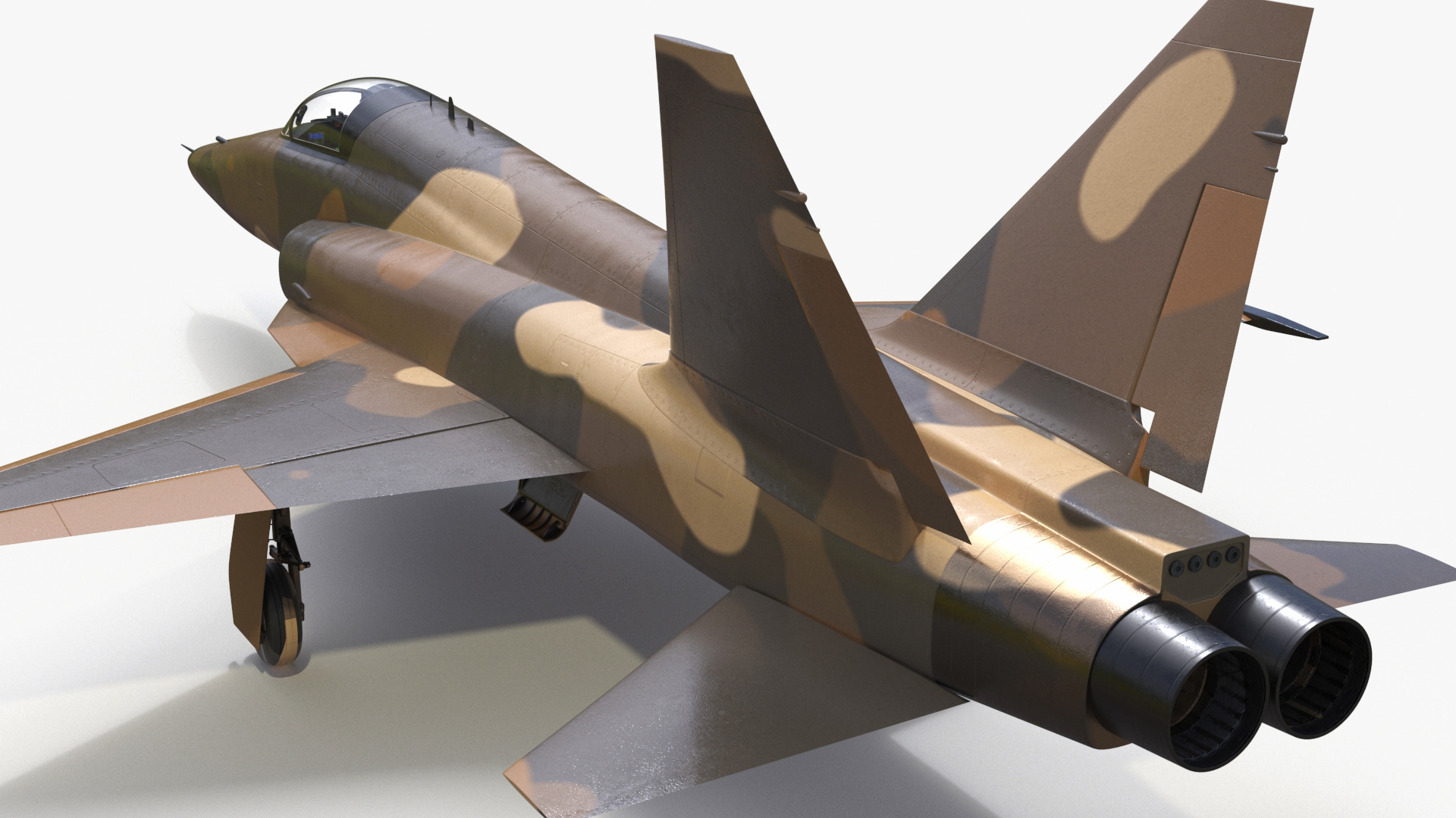 3D Camouflaged Military Fighter Jet without Rockets model