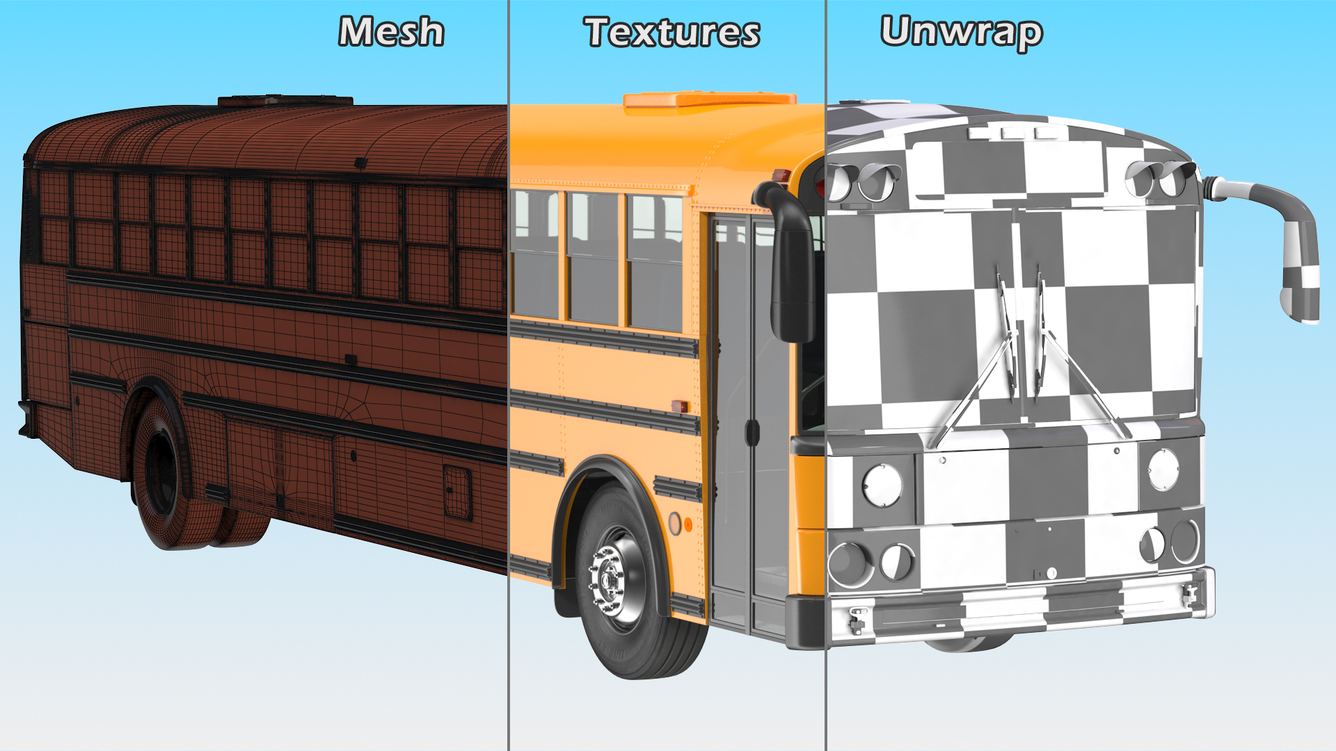 3D model Transit School Bus Rigged