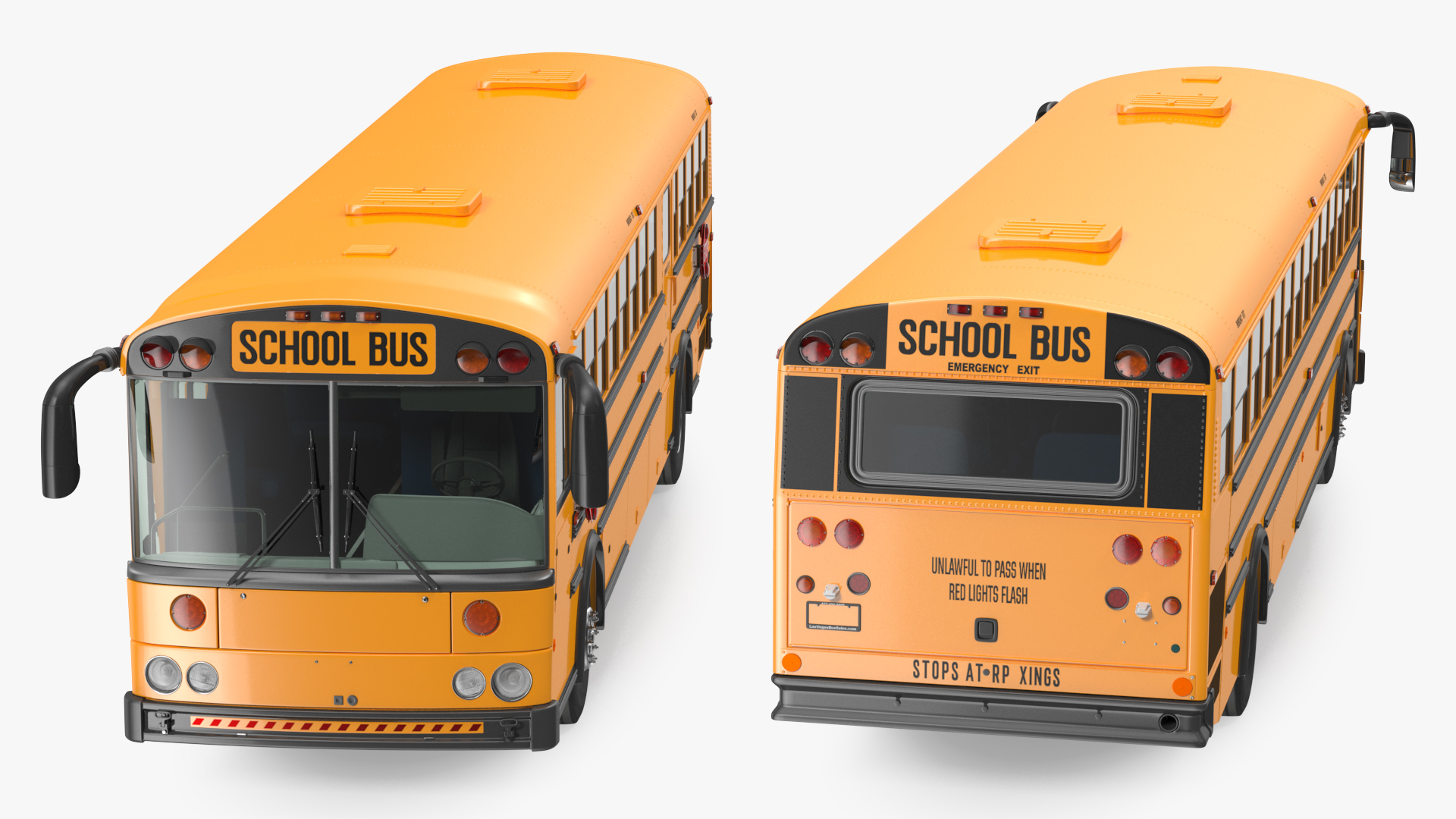 3D model Transit School Bus Rigged