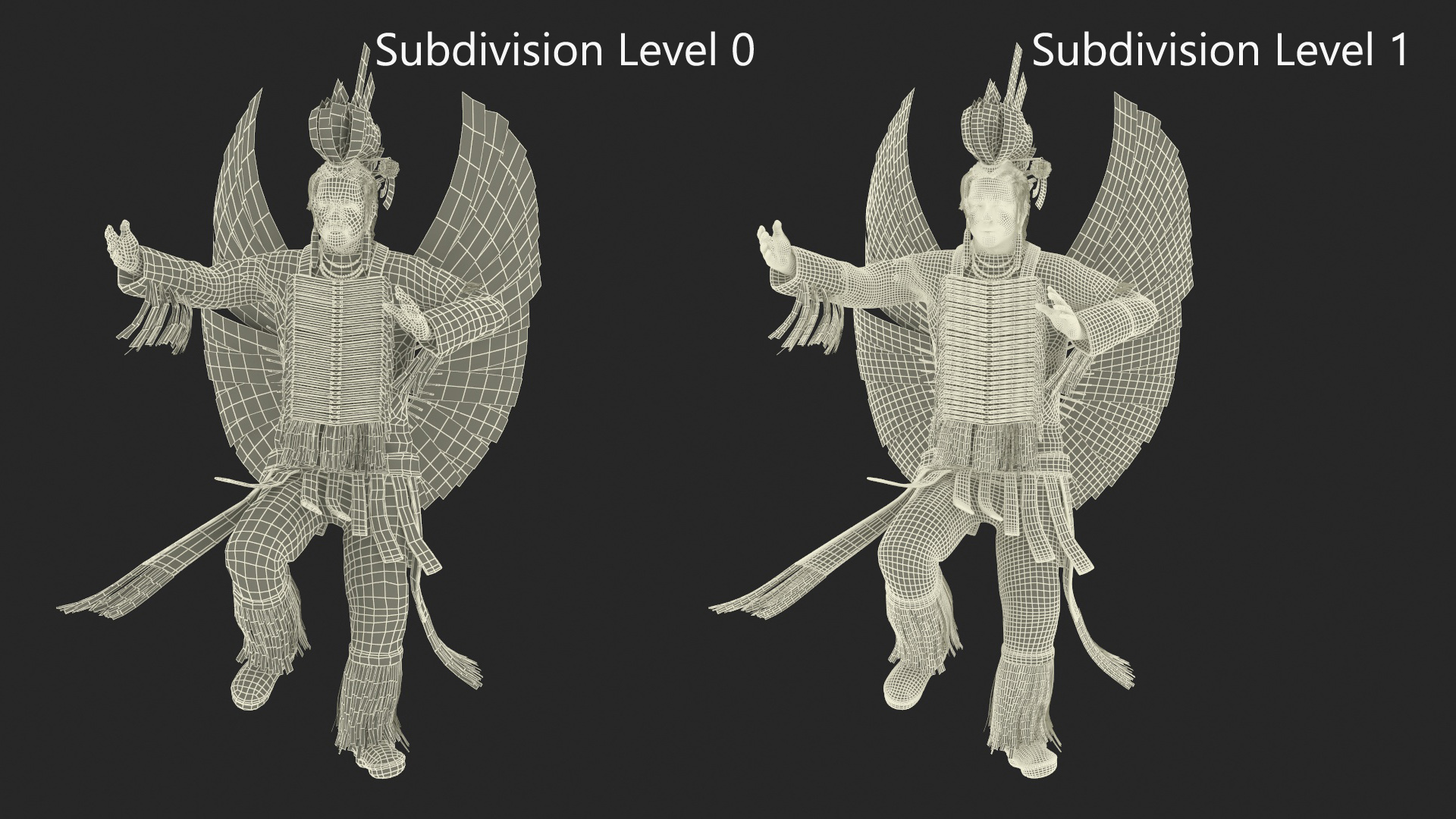 3D American Indian in a Ritual Dance model