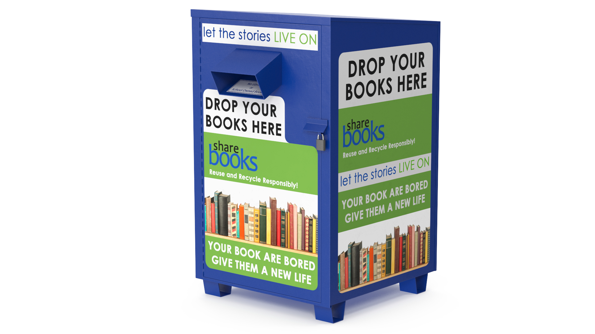 3D Book Drop Box Blue model