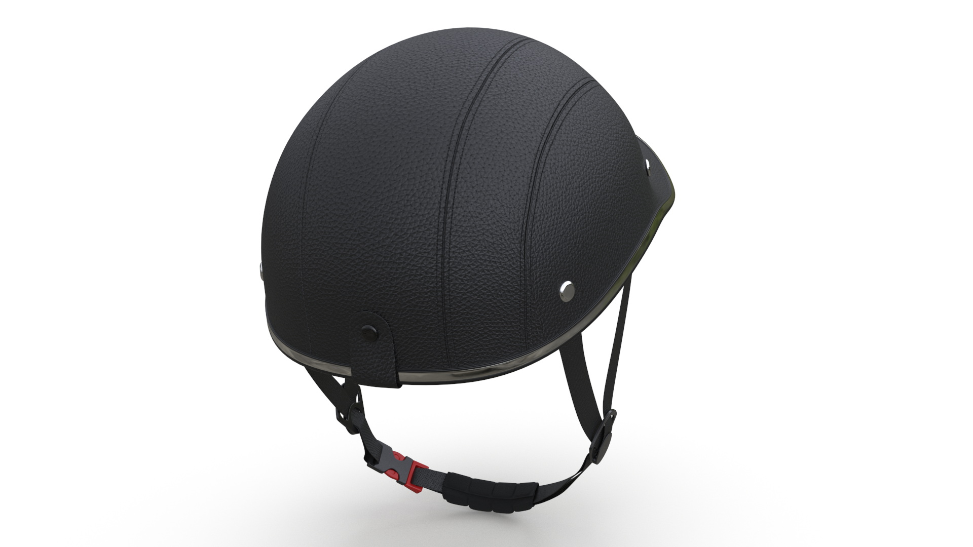 3D Baseball Cap Bike Helmet Black Leather model