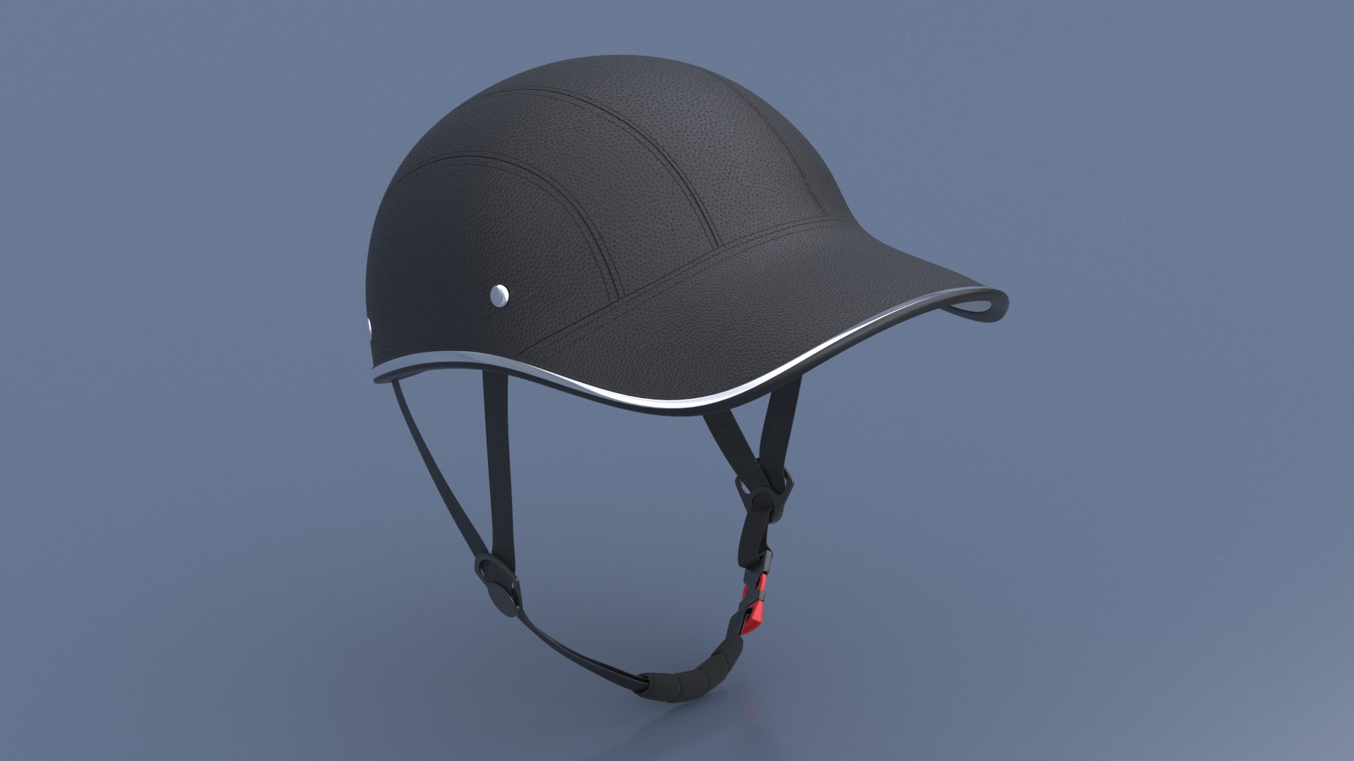 3D Baseball Cap Bike Helmet Black Leather model