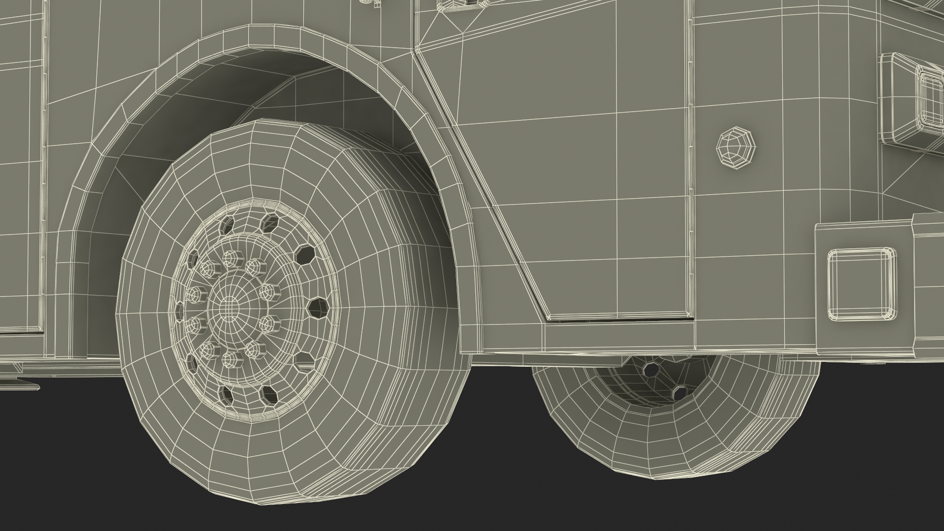 3D Rear Mount Ladder Fire Truck model