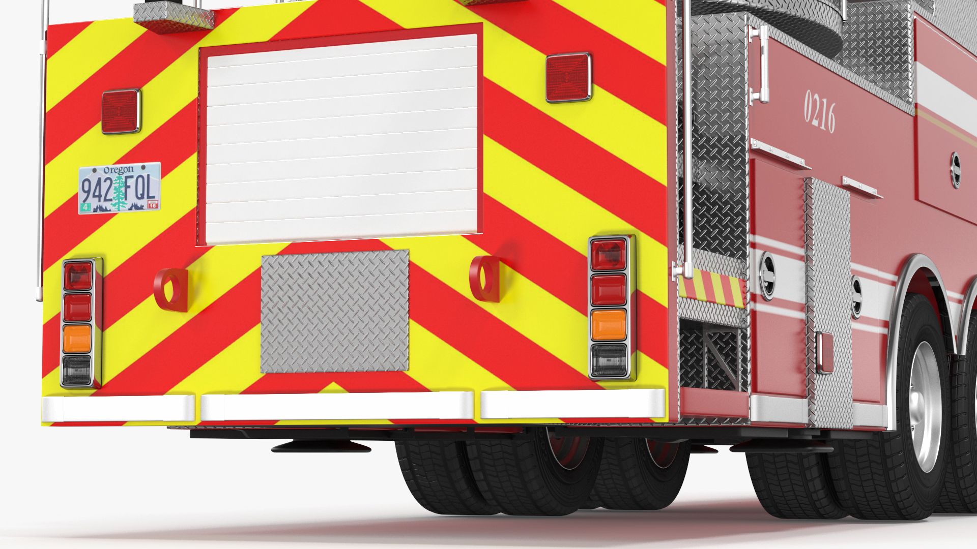 3D Rear Mount Ladder Fire Truck model