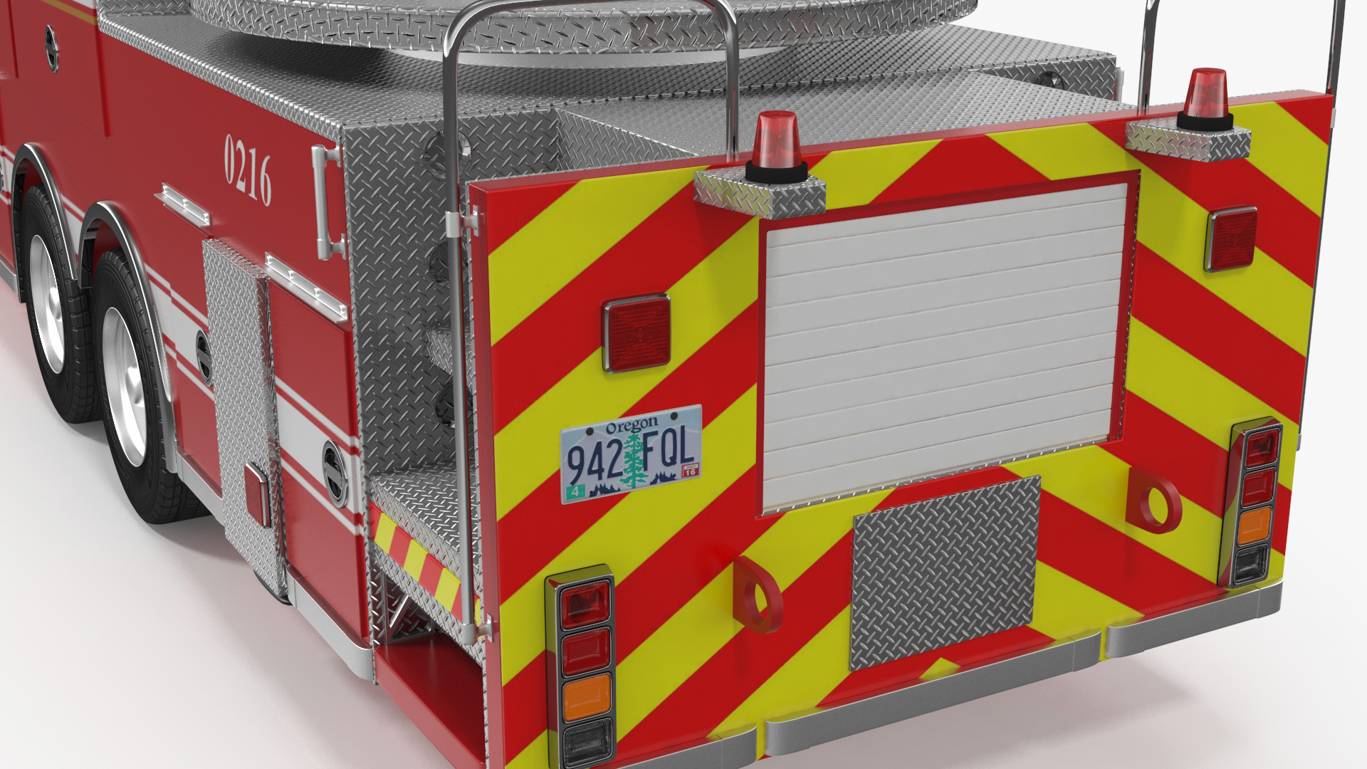 3D Rear Mount Ladder Fire Truck model