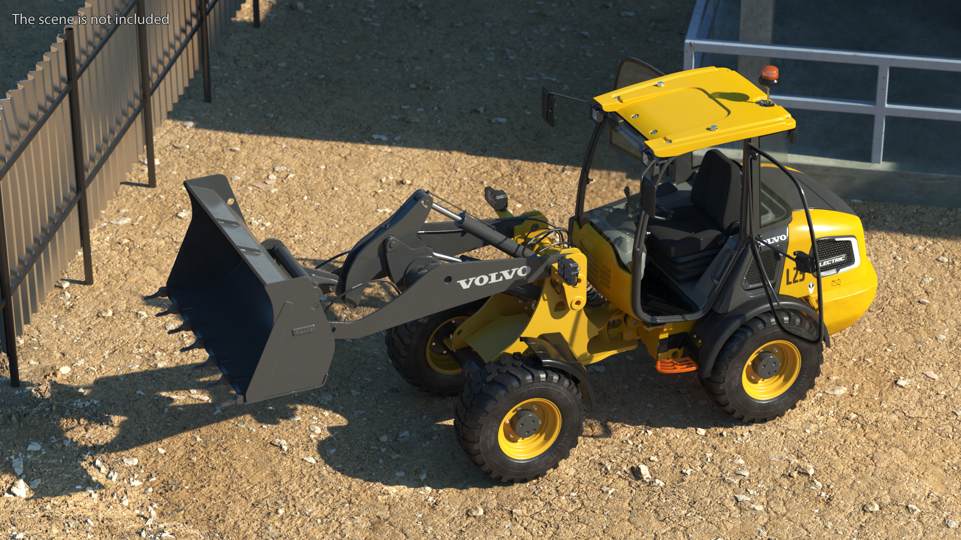 Volvo L25 Electric Loader with Bucket Rigged 3D model