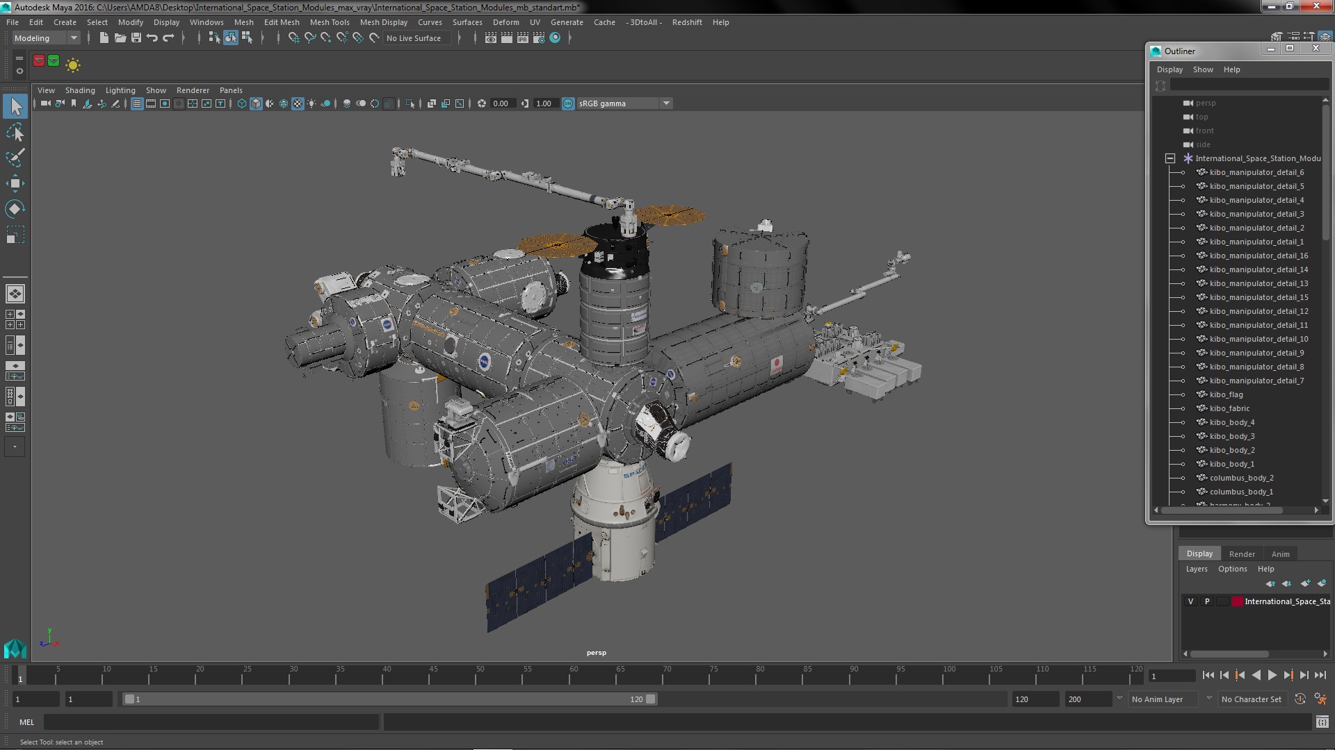 3D model International Space Station Modules