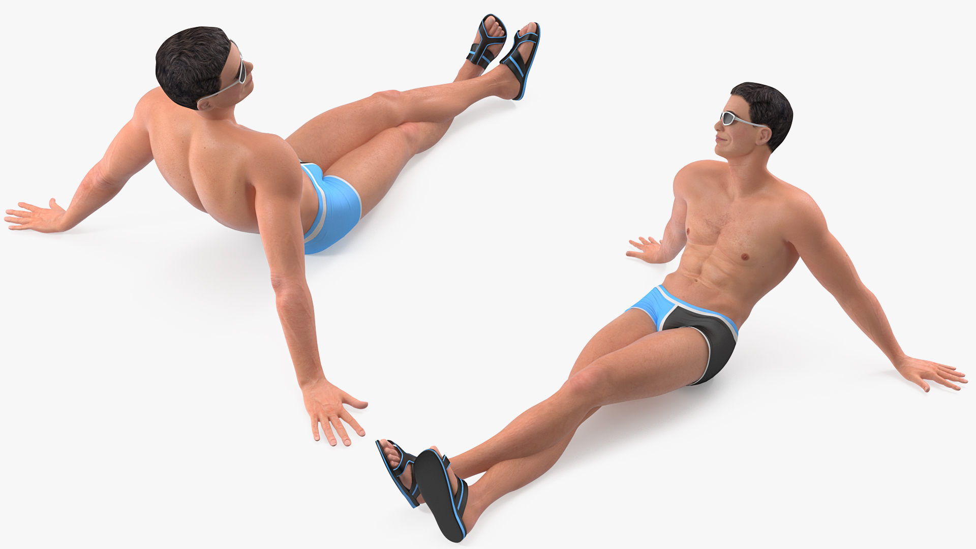 Man in Swimwear Rigged 3D