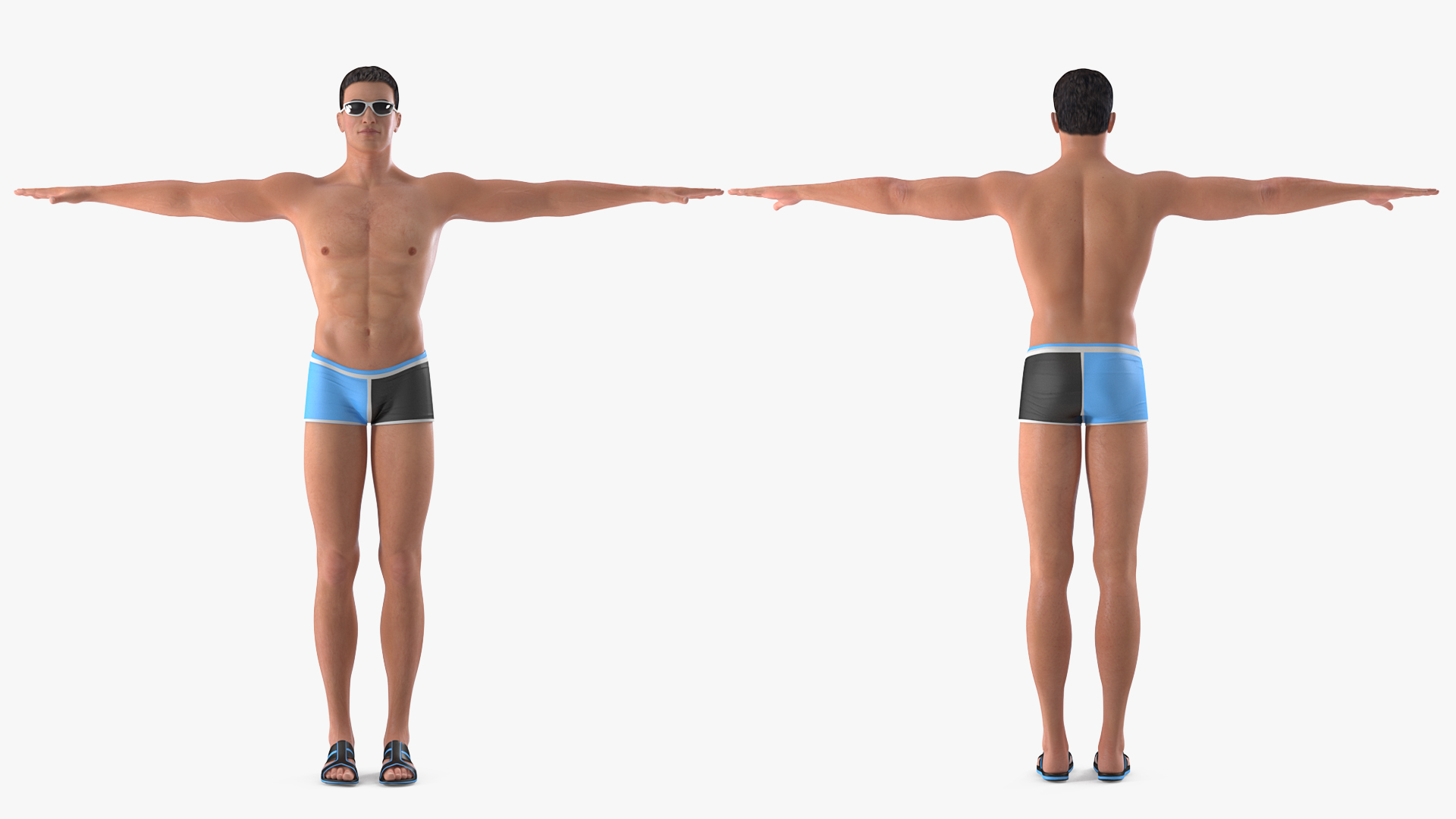 Man in Swimwear Rigged 3D