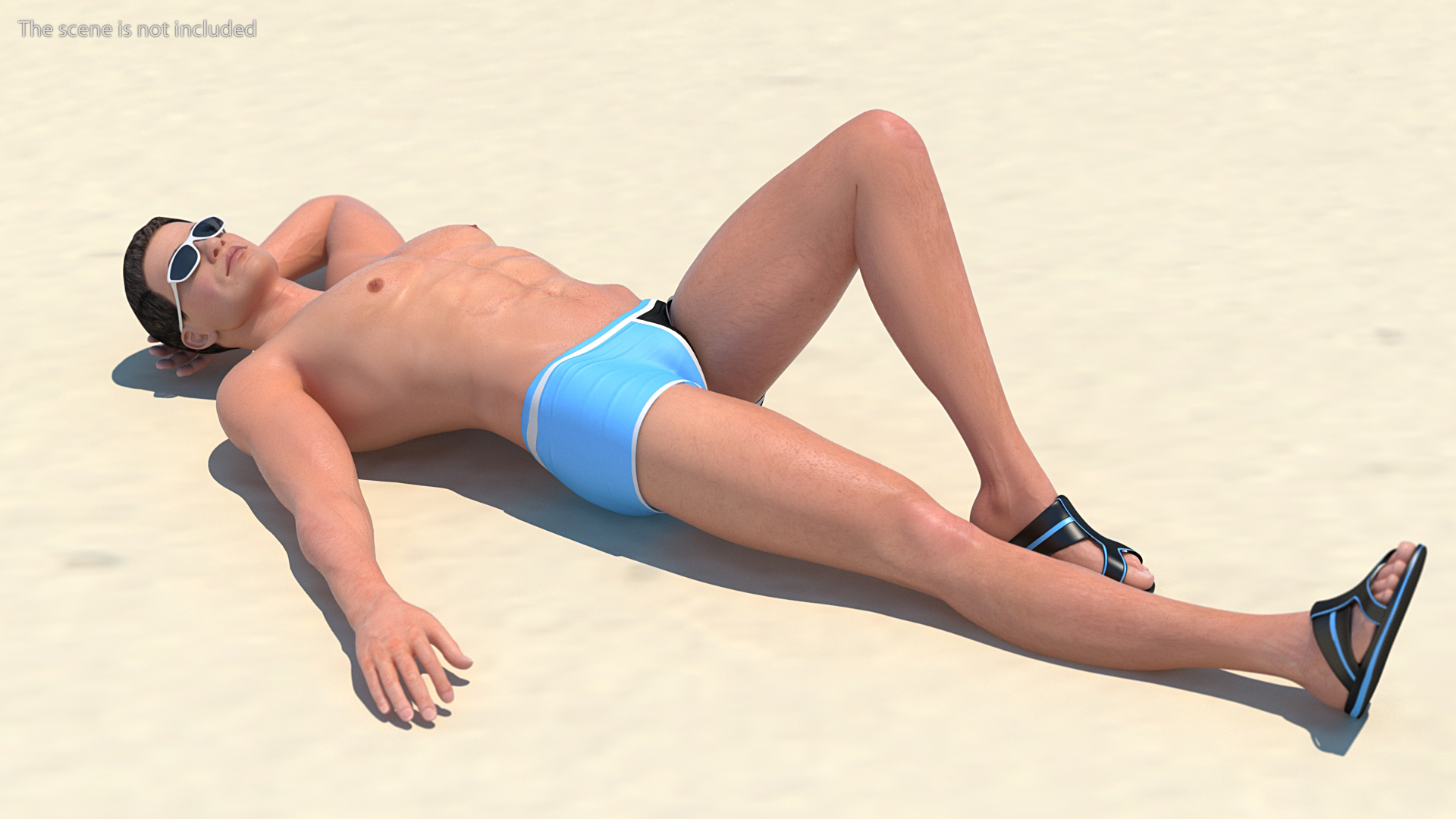 Man in Swimwear Rigged 3D