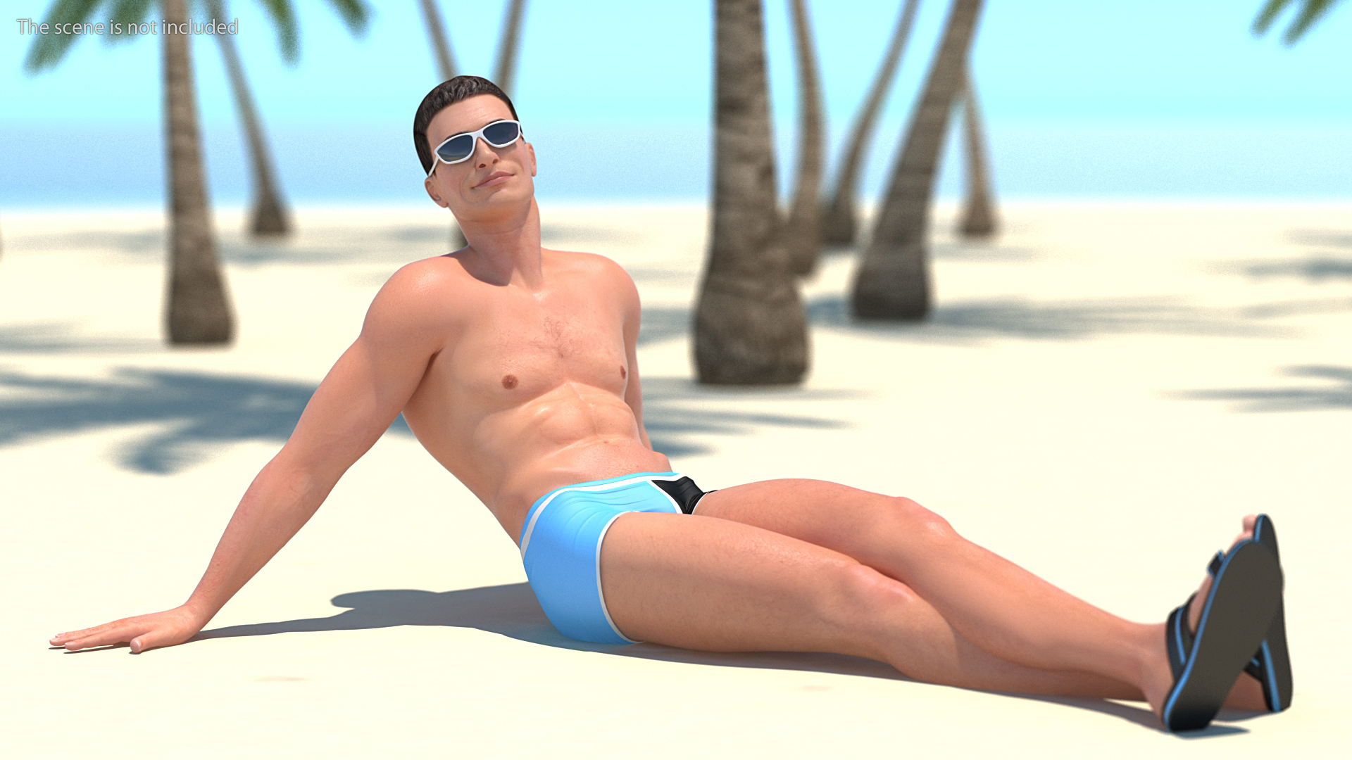 Man in Swimwear Rigged 3D