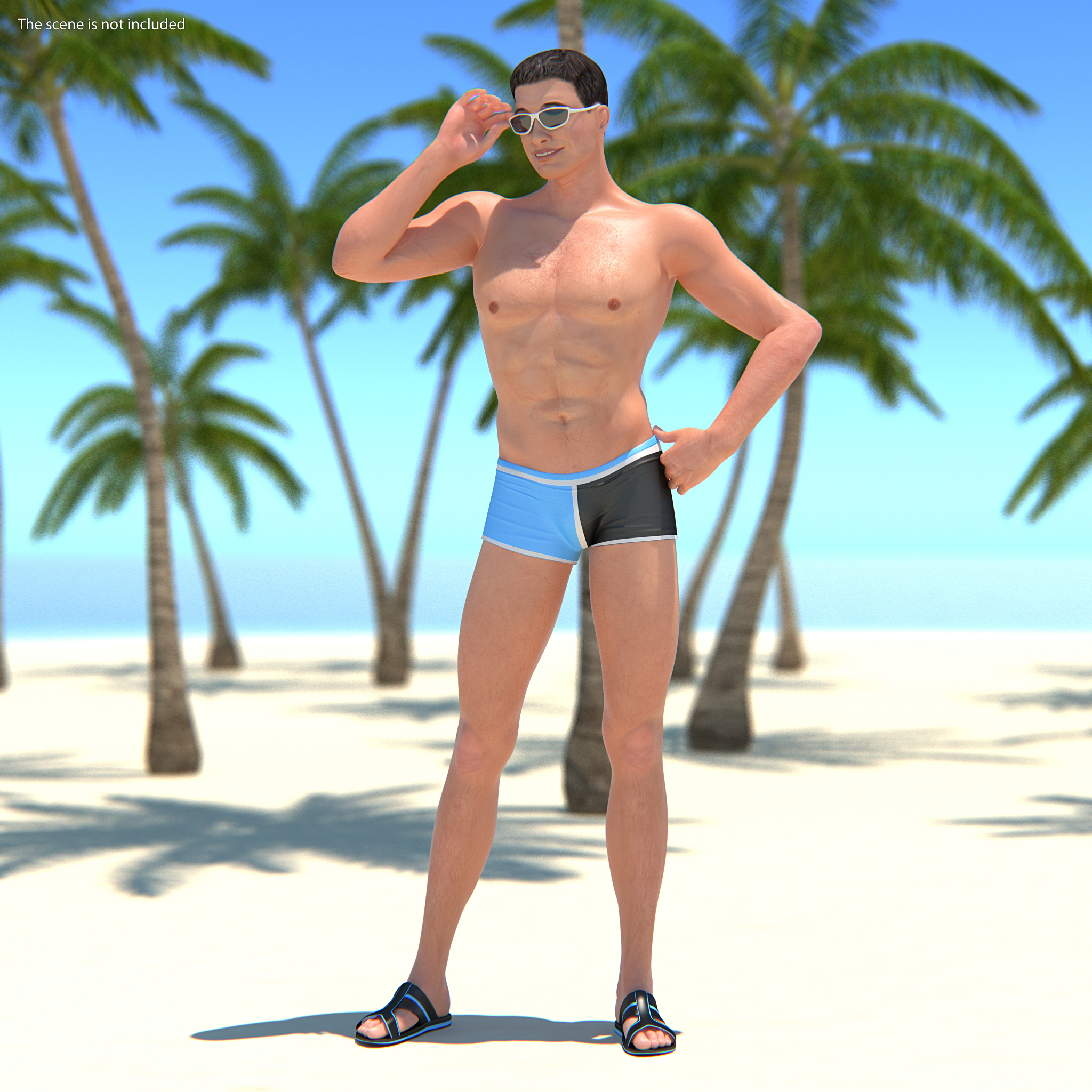 Man in Swimwear Rigged 3D