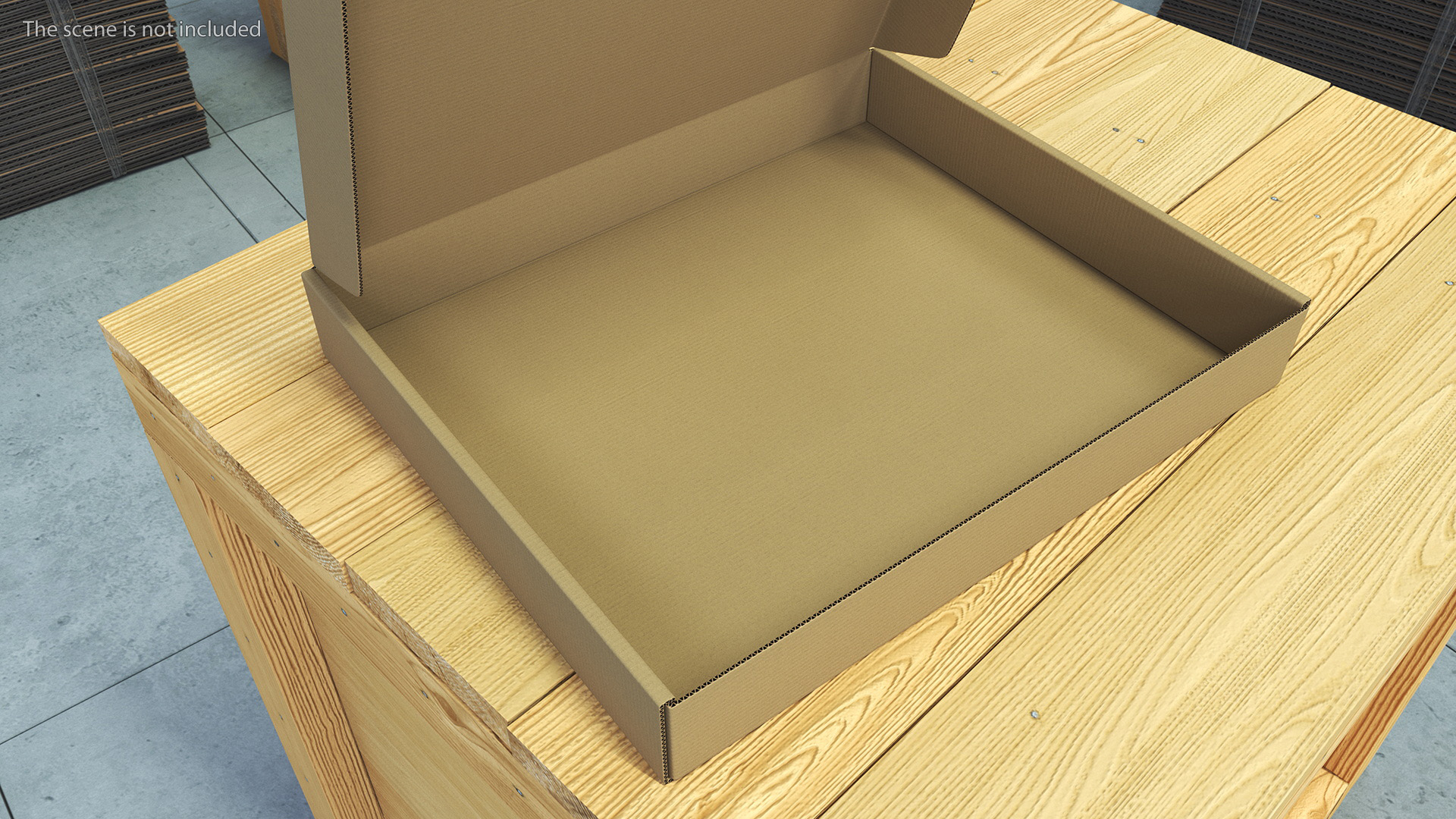 3D Opened Package Cardboard Box model