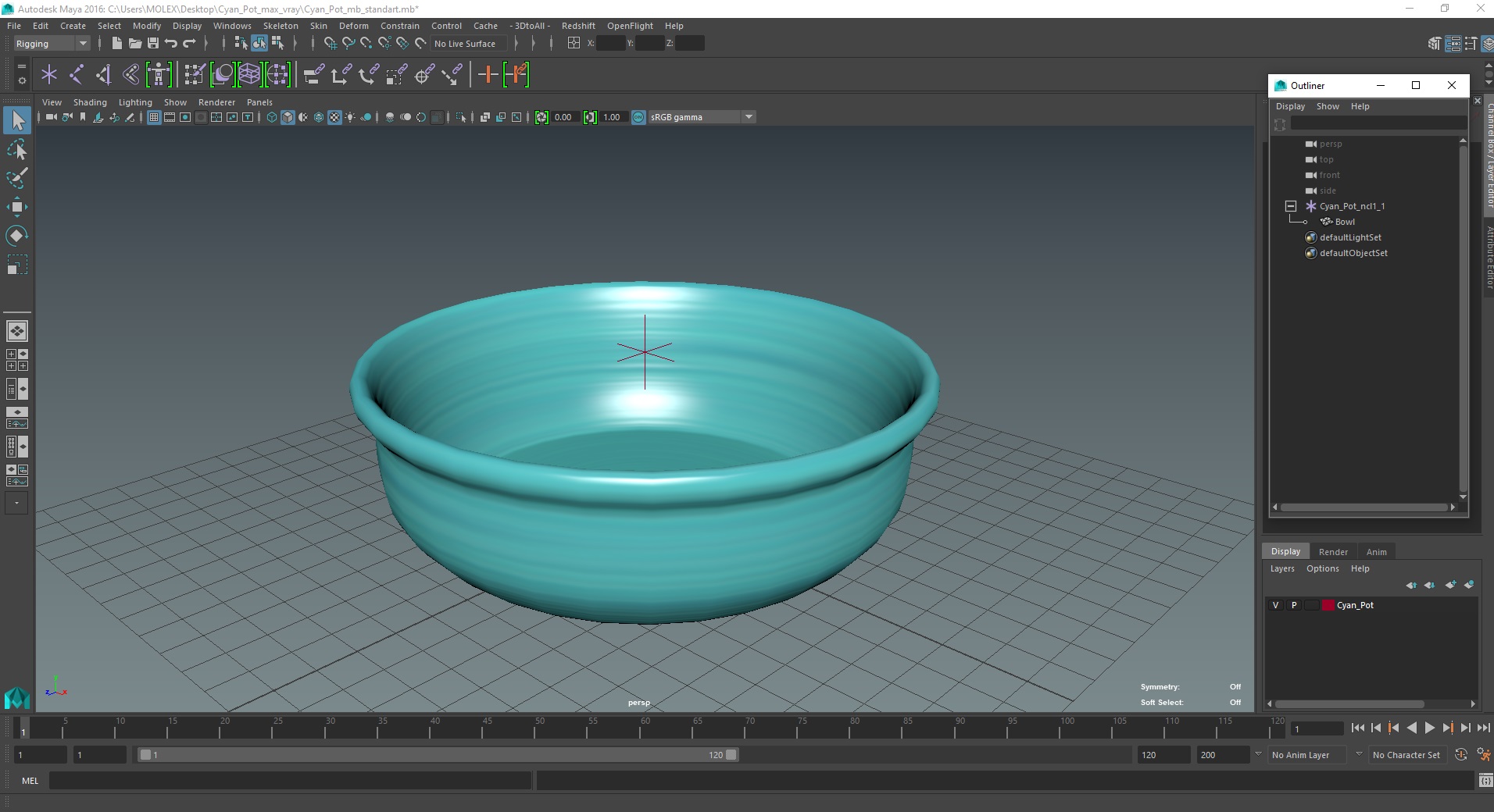 3D model Cyan Pot