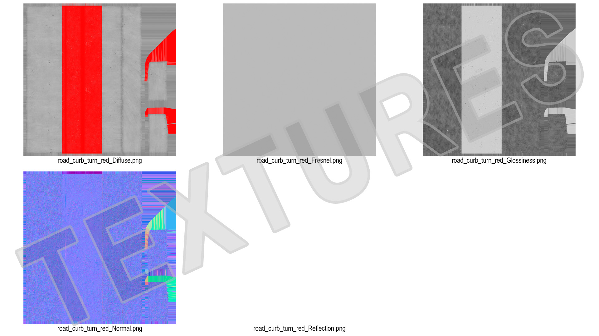 Sidewalk Curb Curved Red 3D model