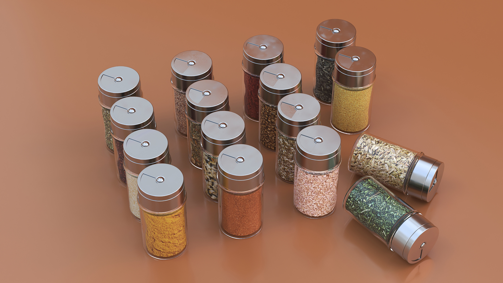 Spice Jars Set 3D model