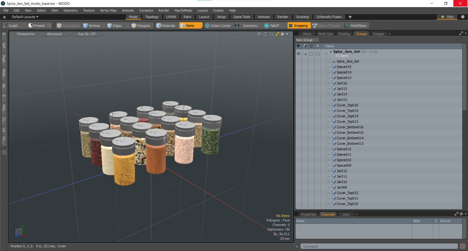 Spice Jars Set 3D model