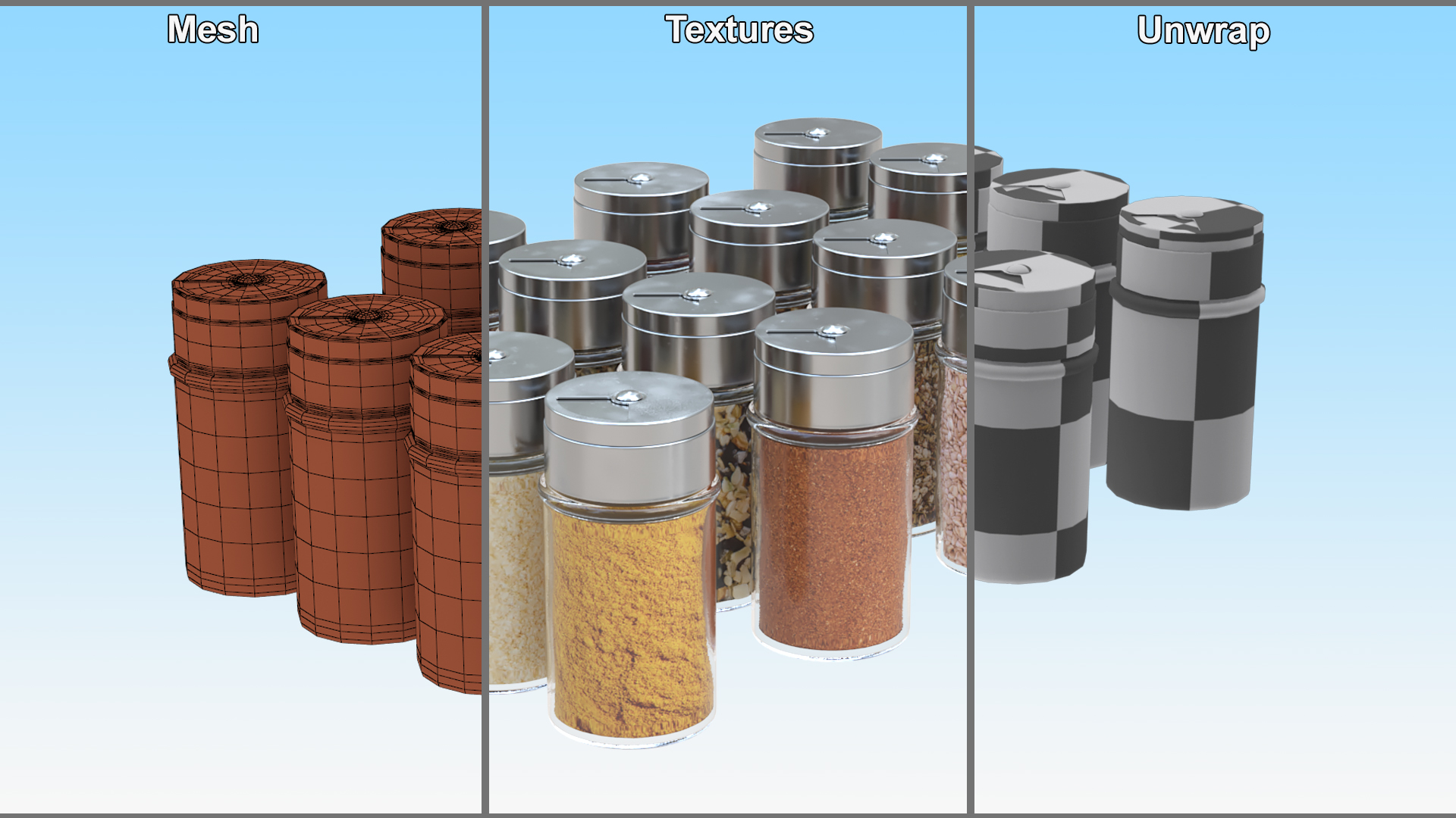 Spice Jars Set 3D model