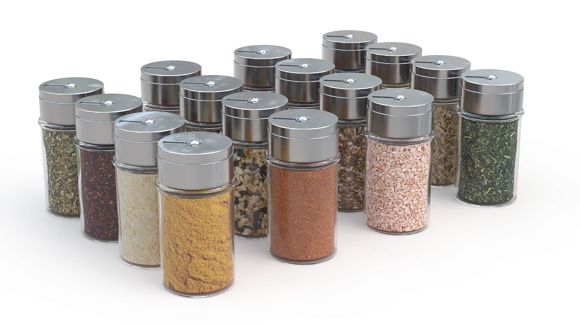 Spice Jars Set 3D model