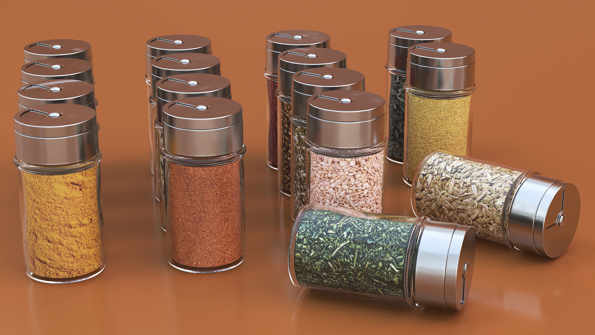 Spice Jars Set 3D model