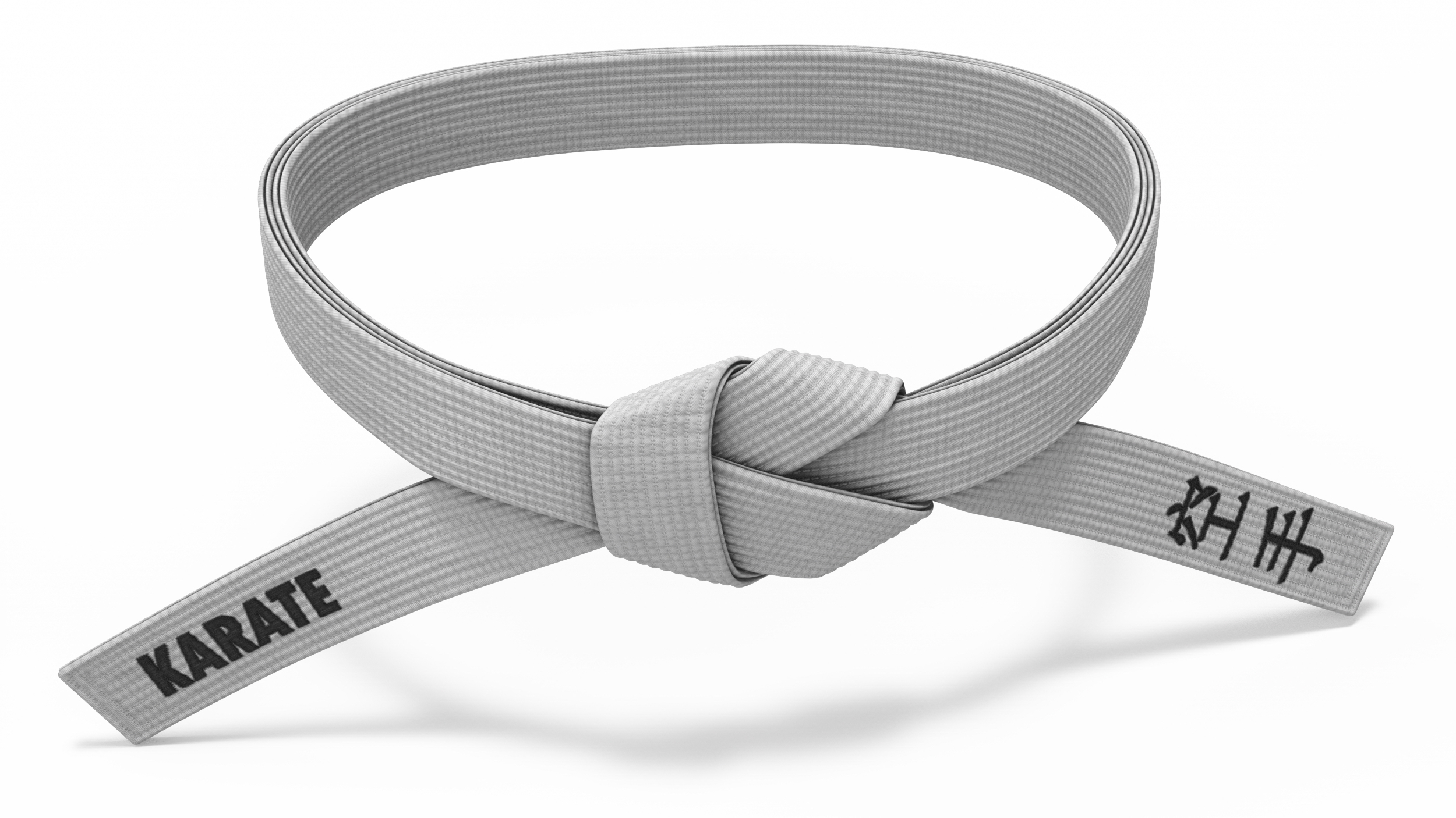 Karate White Waist Belt Obi 3D