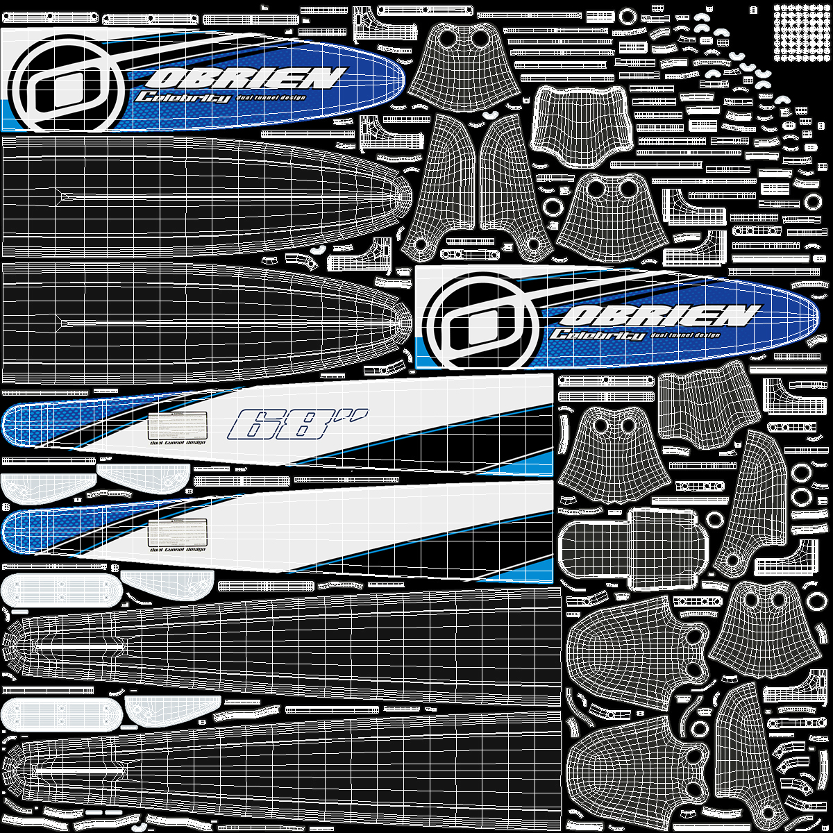 3D Waterskis Obrien Blue