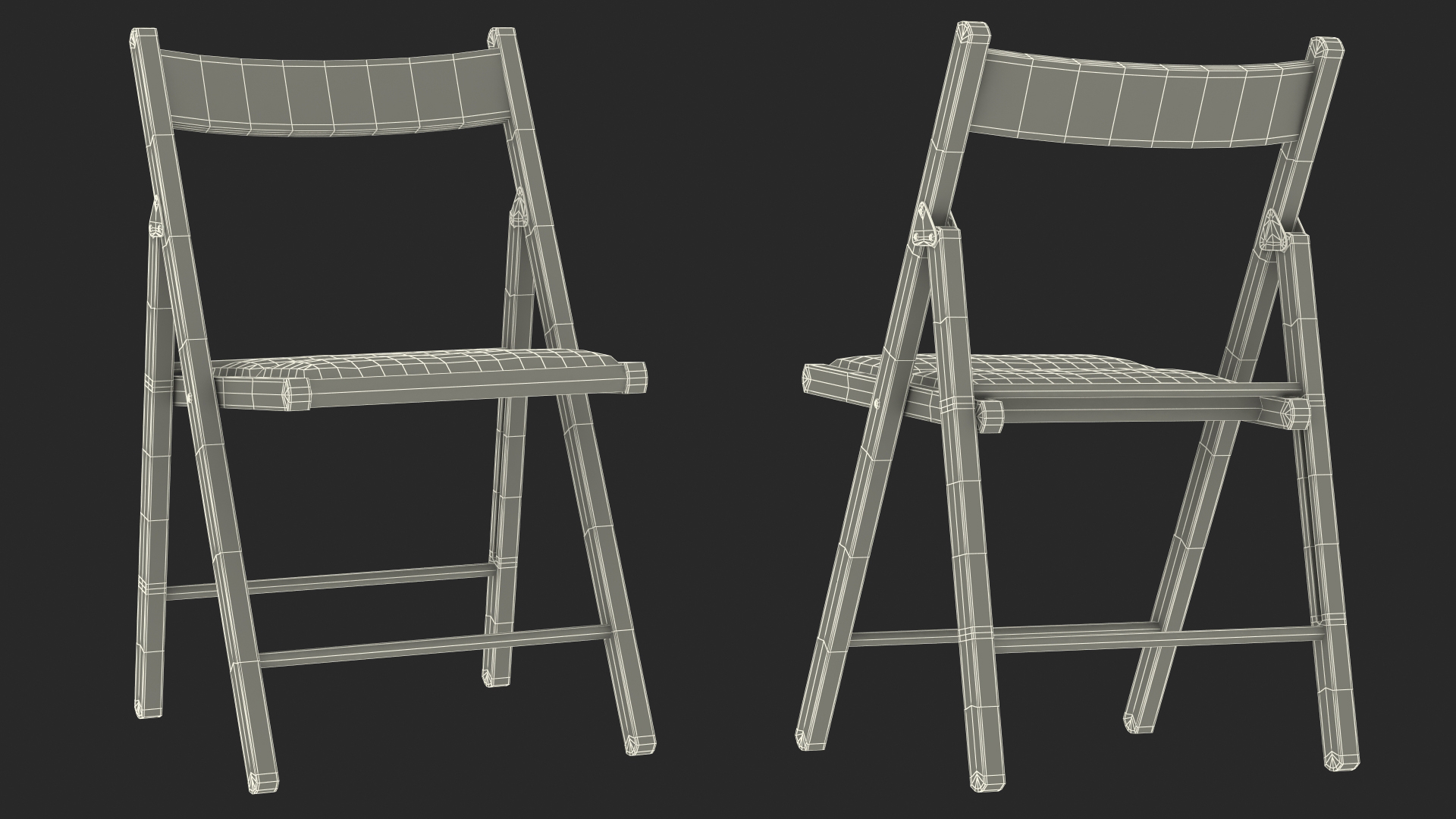 Soft Seat Folding Chair Black Open 3D model