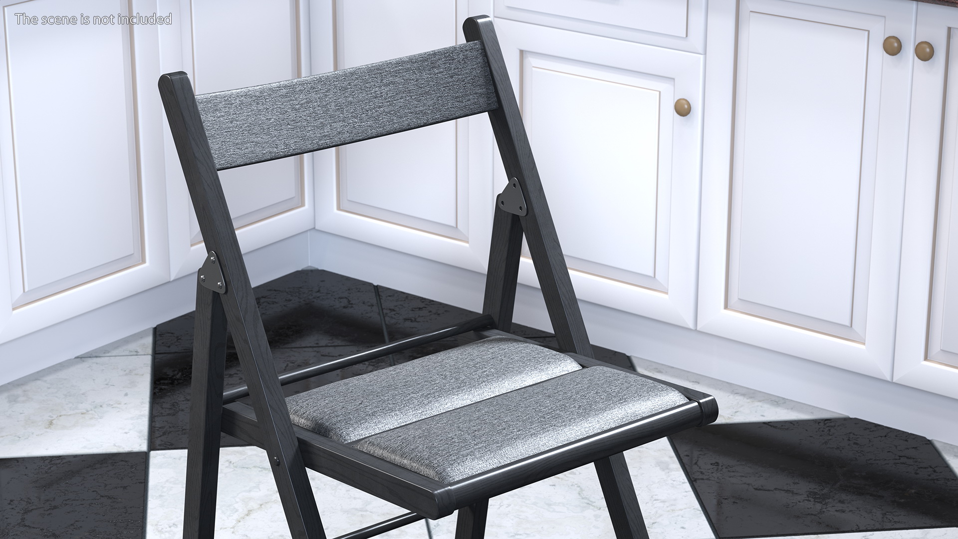 Soft Seat Folding Chair Black Open 3D model