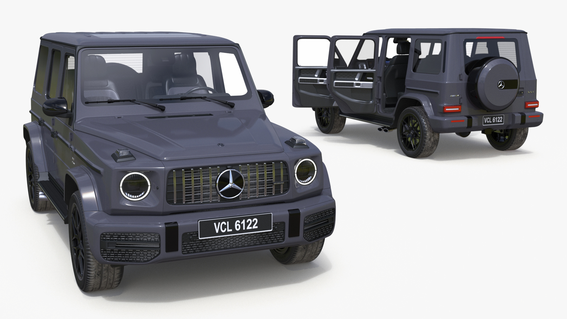 3D Mercedes-Benz G63 AMG Gray Rigged model