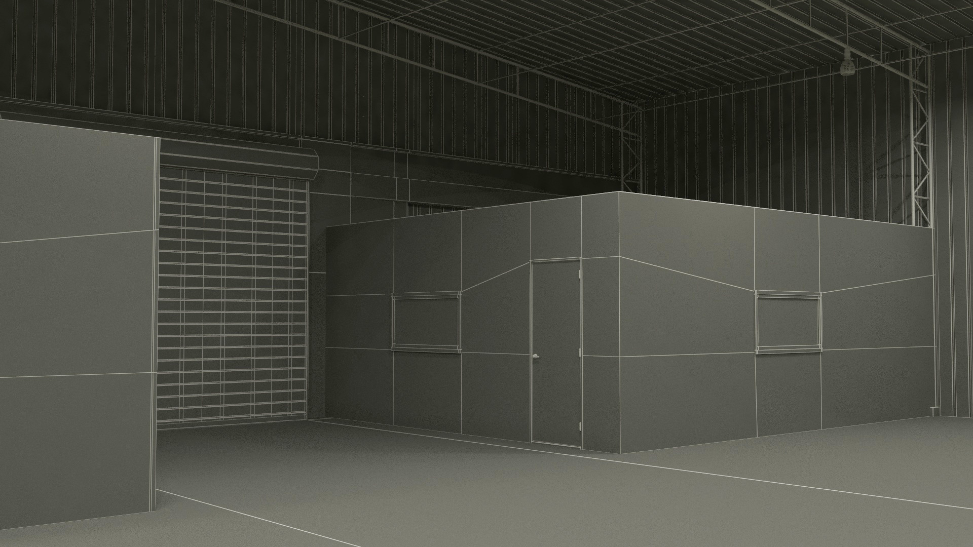 Post Frame Warehouse Building 3D model