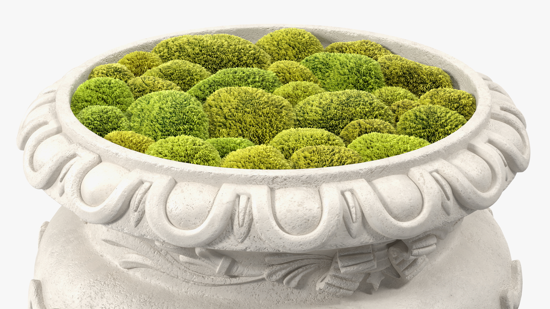 Planter Urn With Moss Garden h45 3D