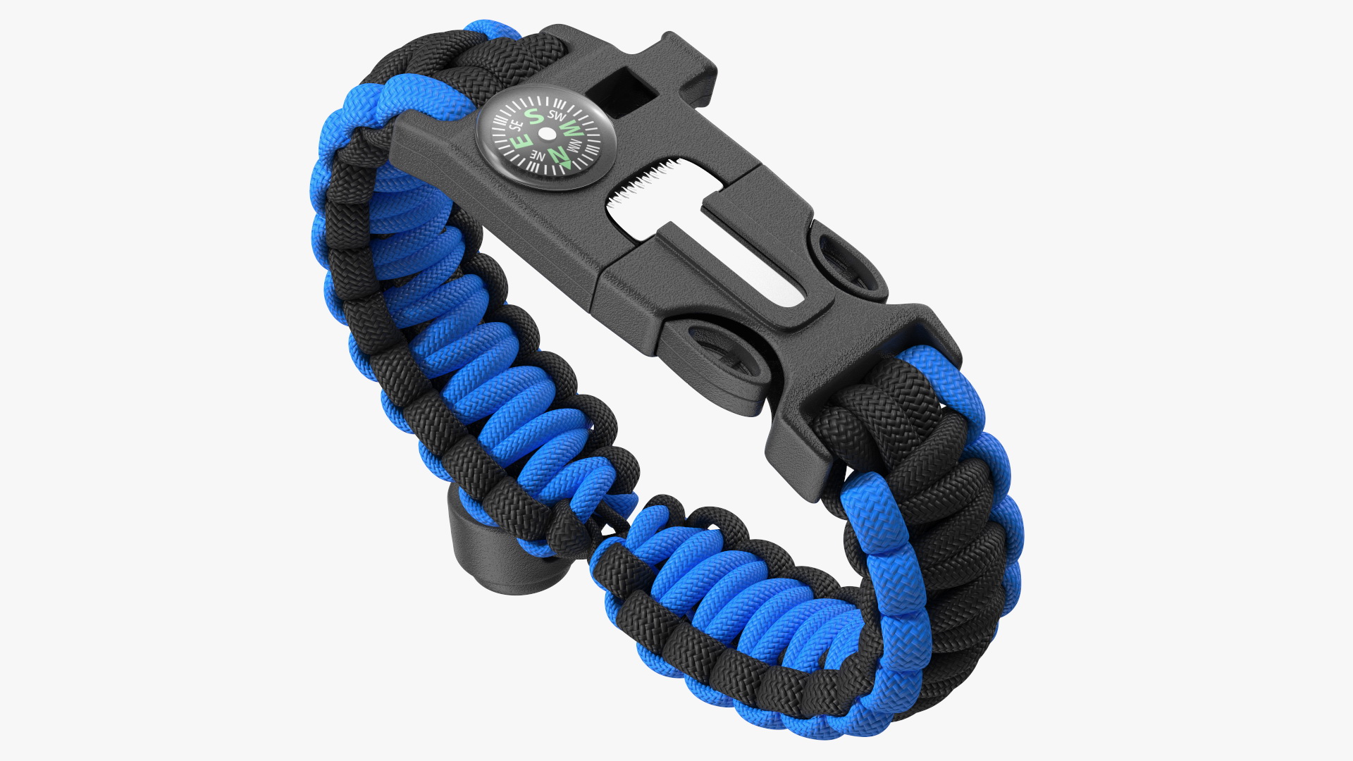 3D Paracord Survival Bracelet Blue