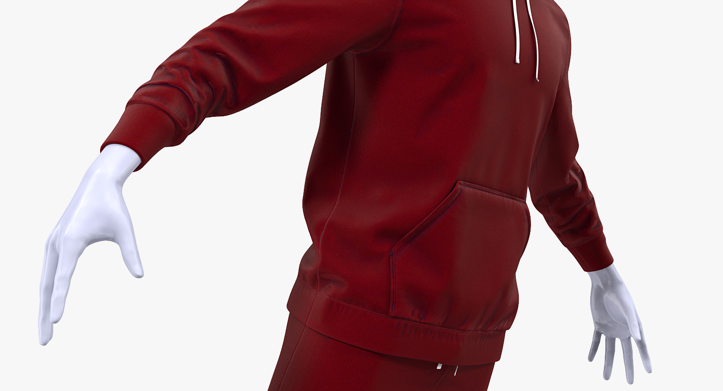 3D model Sportswear Suit Raised Hood on Mannequin