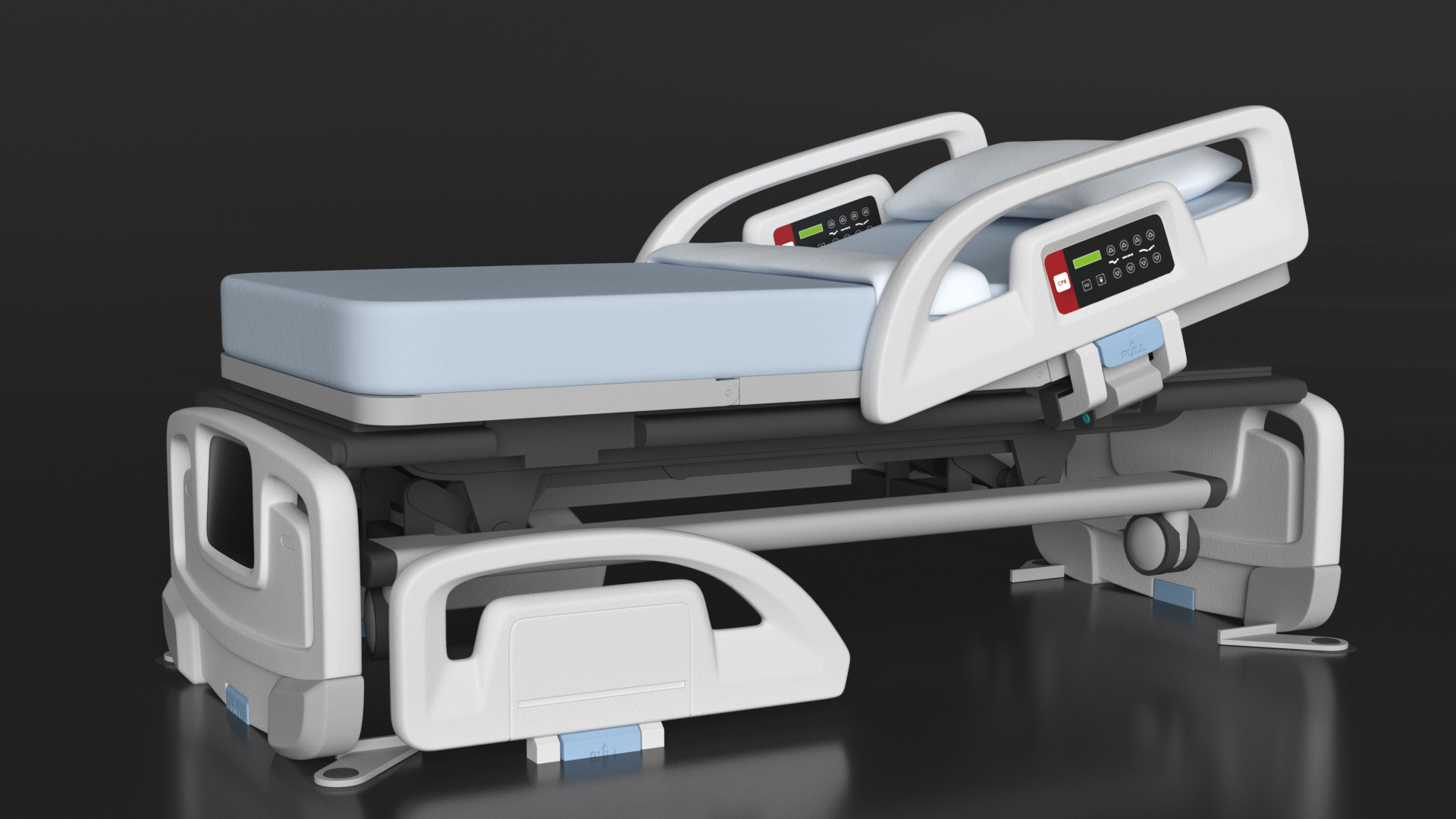 Smart Hospital Bed Off State Rigged for Cinema 4D 3D model