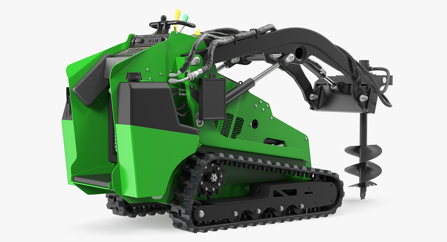 3D Mini Skid Steer Loader with Auger model