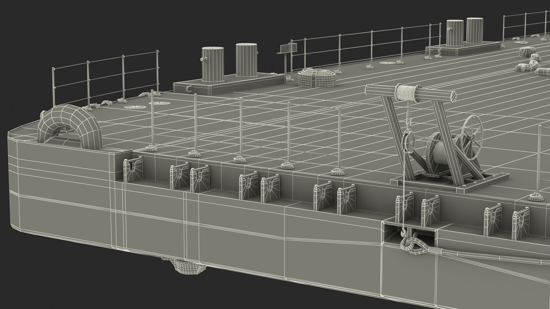 3D model Pontoon Barge Loaded Coal