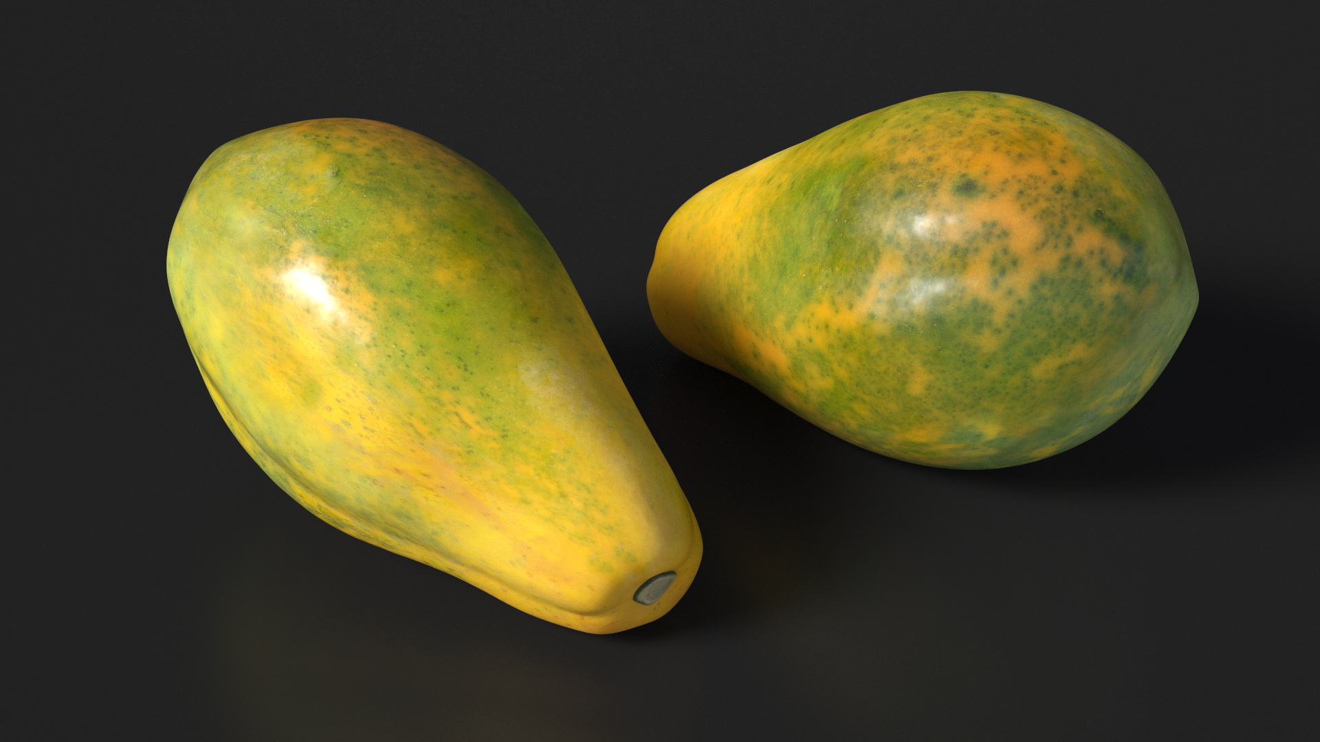 3D Carica Papaya Fruit Yellow