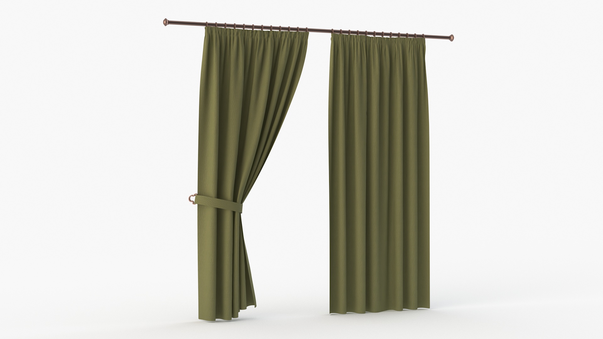 3D Classic Curtains with Tieback on Rod