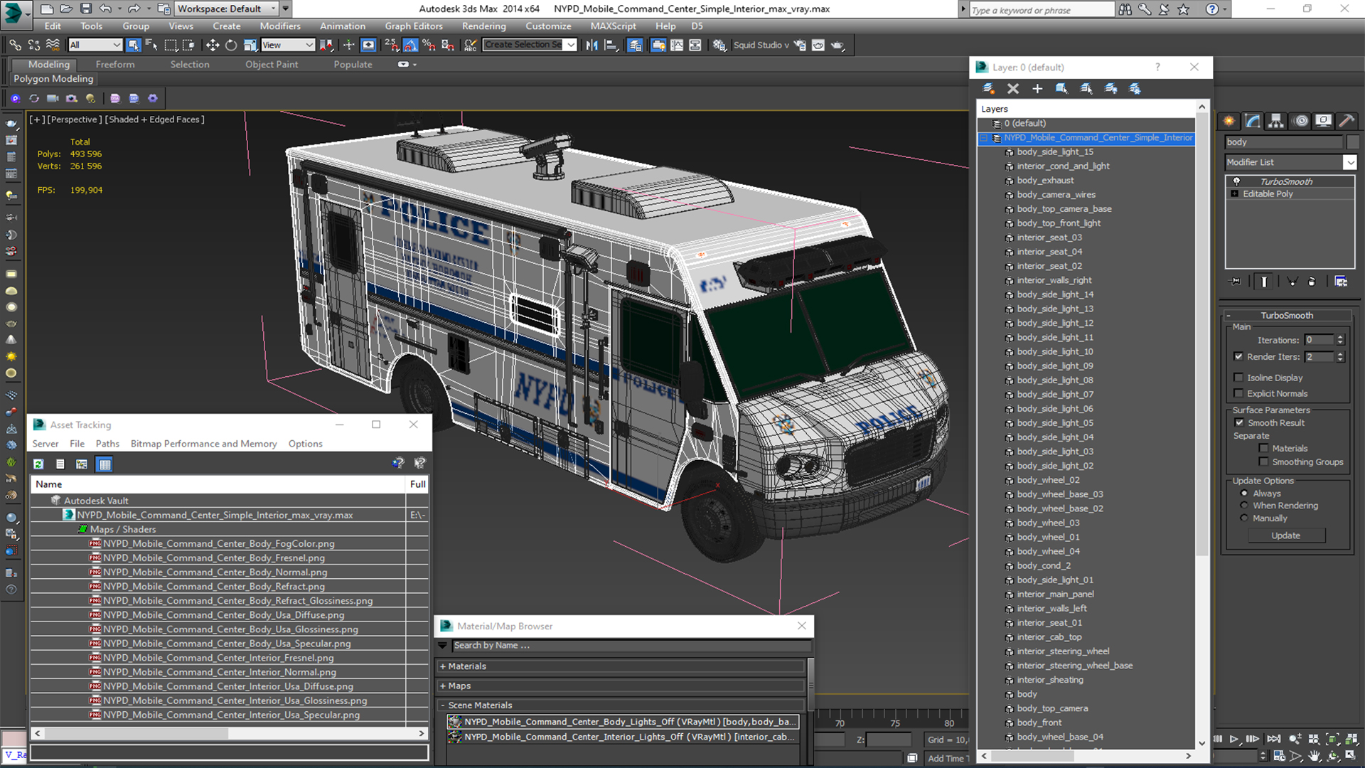 NYPD Mobile Command Center Simple Interior 3D