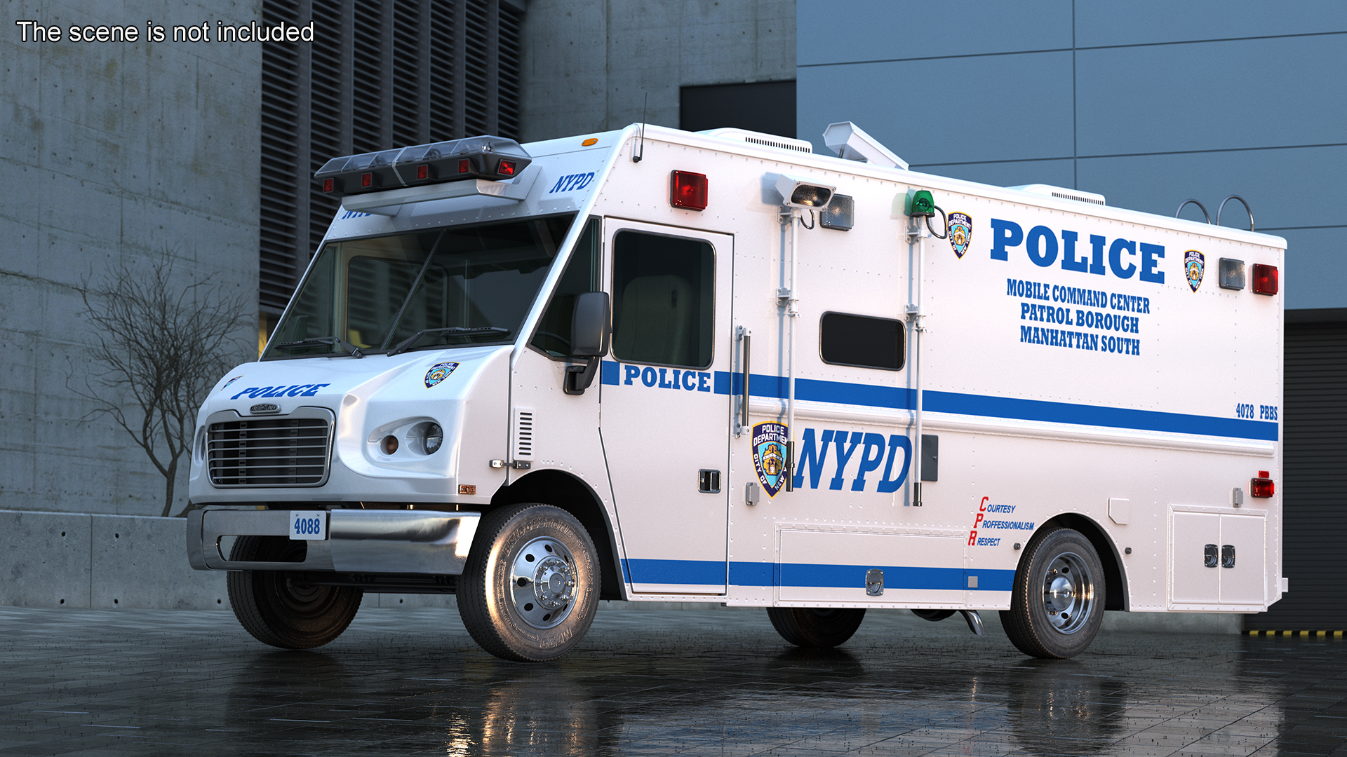 NYPD Mobile Command Center Simple Interior 3D